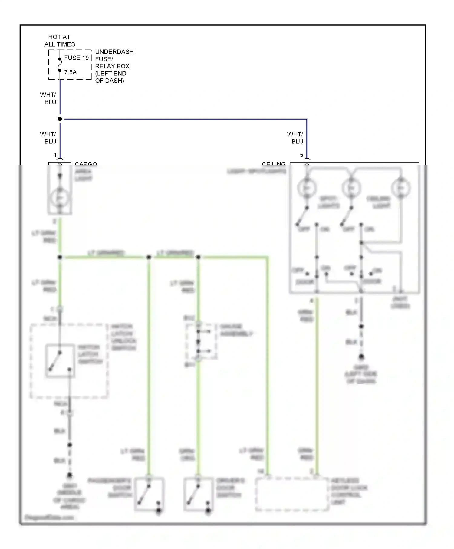 Wiring diagram blu for Honda Insight ZE1 (1999-2006) (21 of 33)