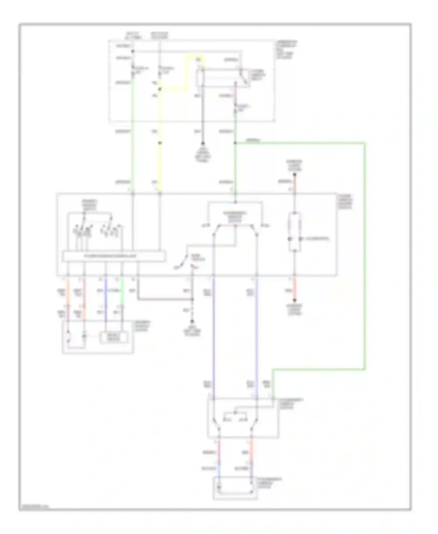 Wiring diagram power window control unit for Honda Insight ZE1 (1999-2006)