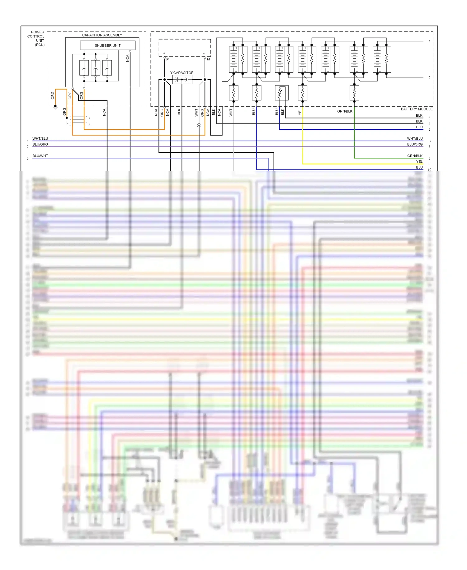 Wiring diagram capacitor assembly for Honda Insight ZE1 (1999-2006) (1 of 1)