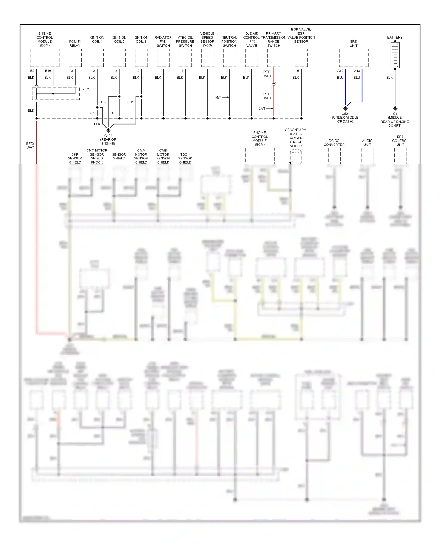Wiring diagram cma motor sensor shield for Honda Insight ZE1 (1999-2006) (1 of 1)