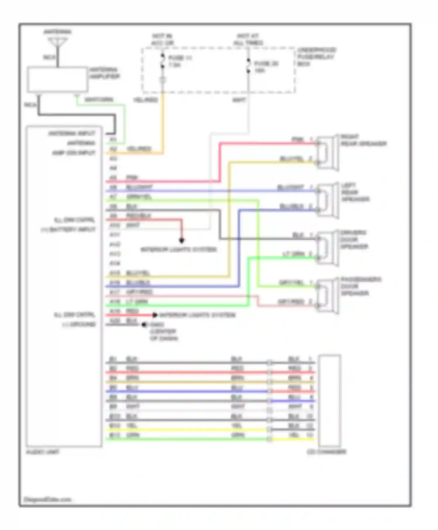 Wiring diagram fuse 11 for Honda Insight ZE1 (1999-2006) (7 of 7)