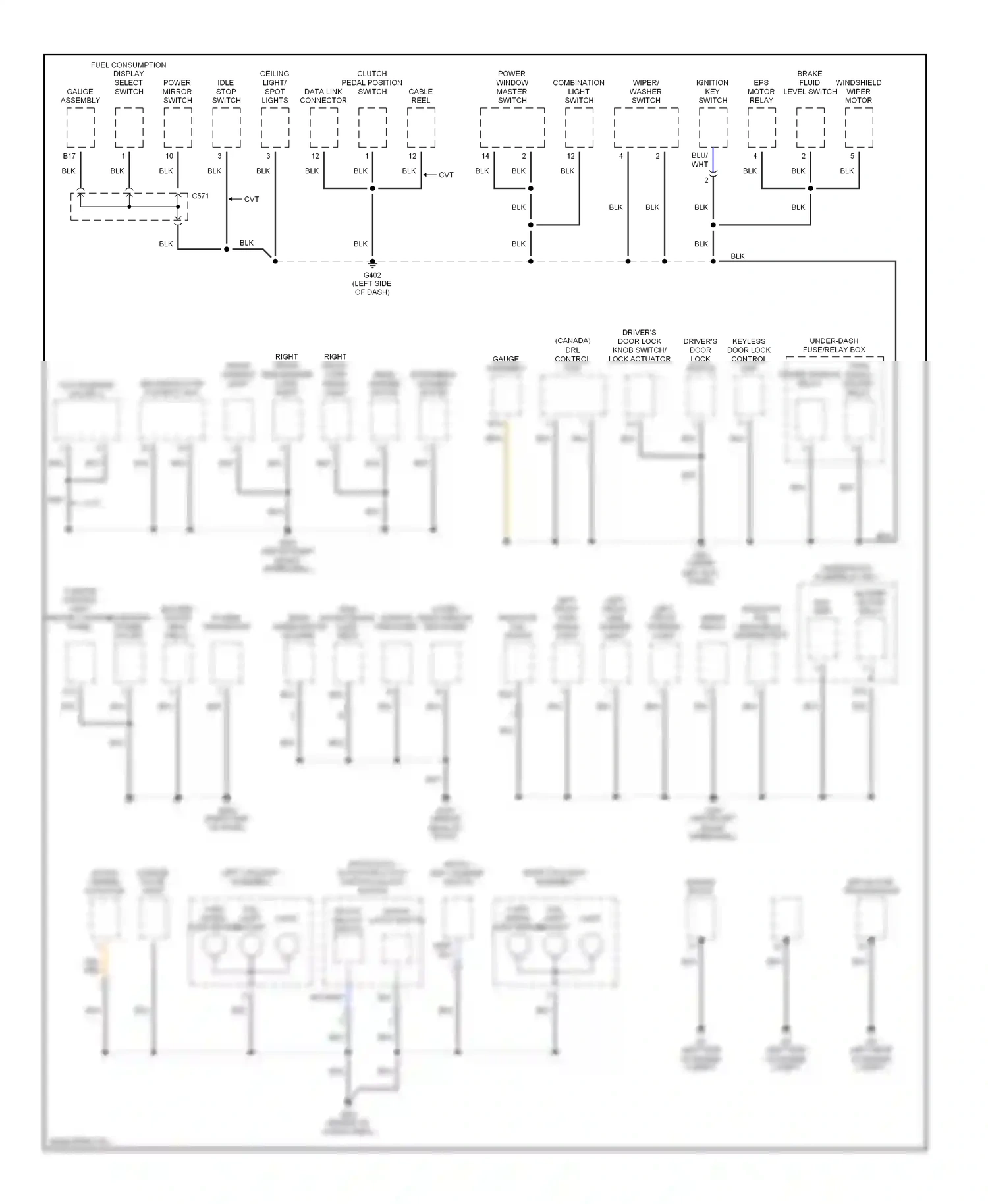 Wiring diagram hatch unlock switch hatch latch switch for Honda Insight ZE1 (1999-2006) (1 of 1)