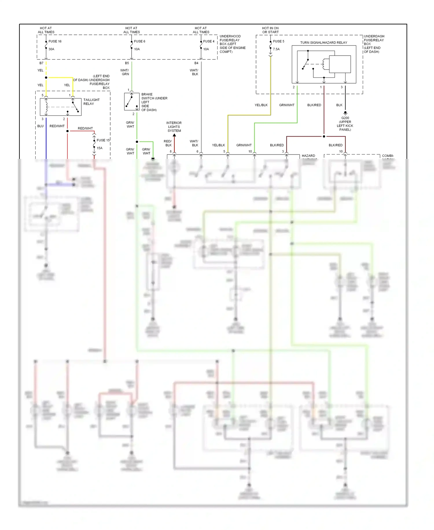 Wiring diagram head light switch for Honda Insight ZE1 (1999-2006) (1 of 1)