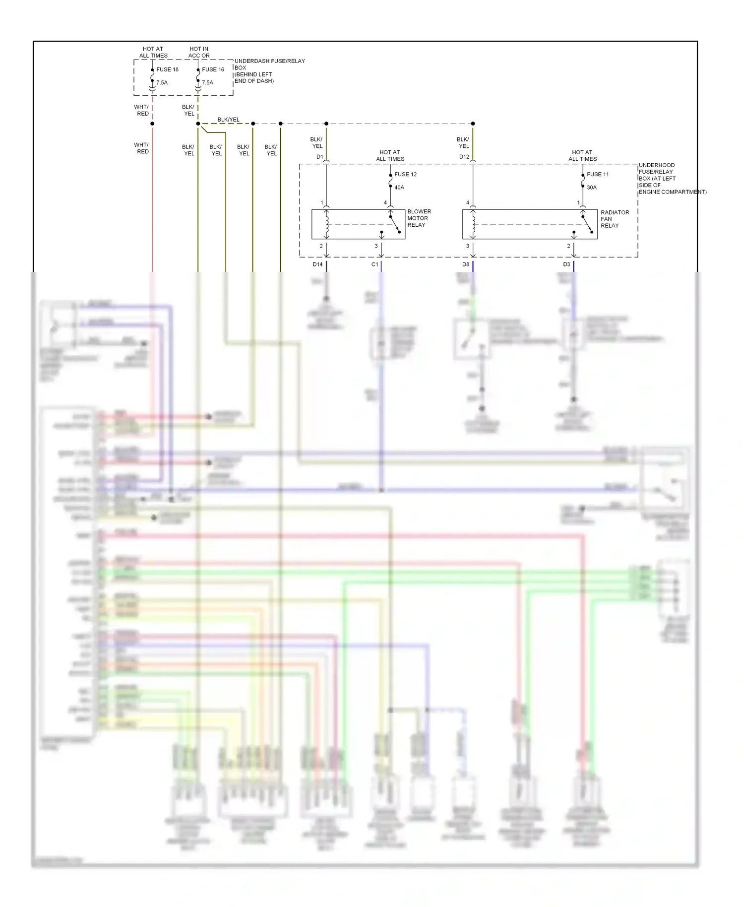 Wiring diagram heater control panel for Honda Insight ZE1 (1999-2006) (1 of 1)