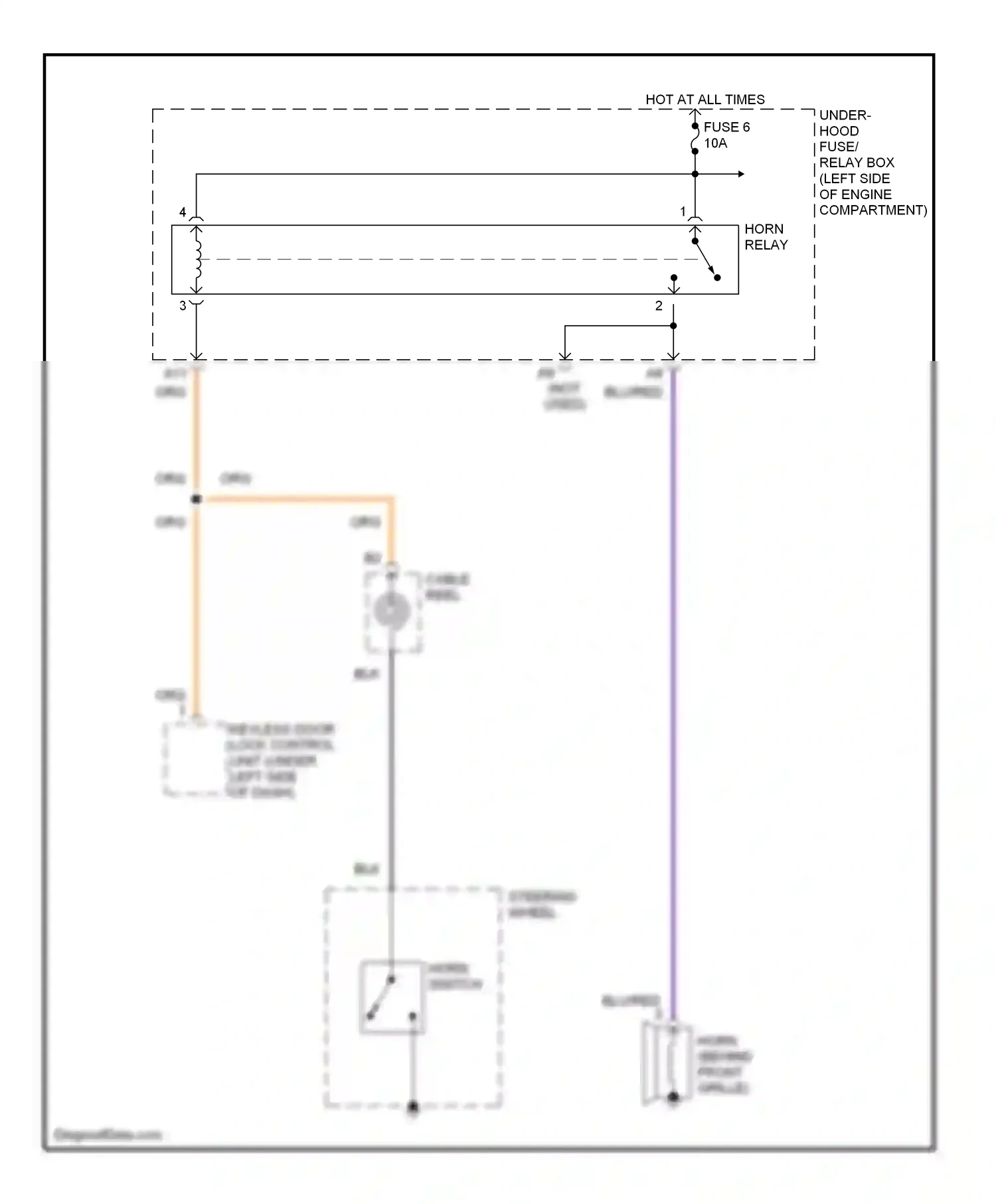 Wiring diagram horn switch for Honda Insight ZE1 (1999-2006) (1 of 1)