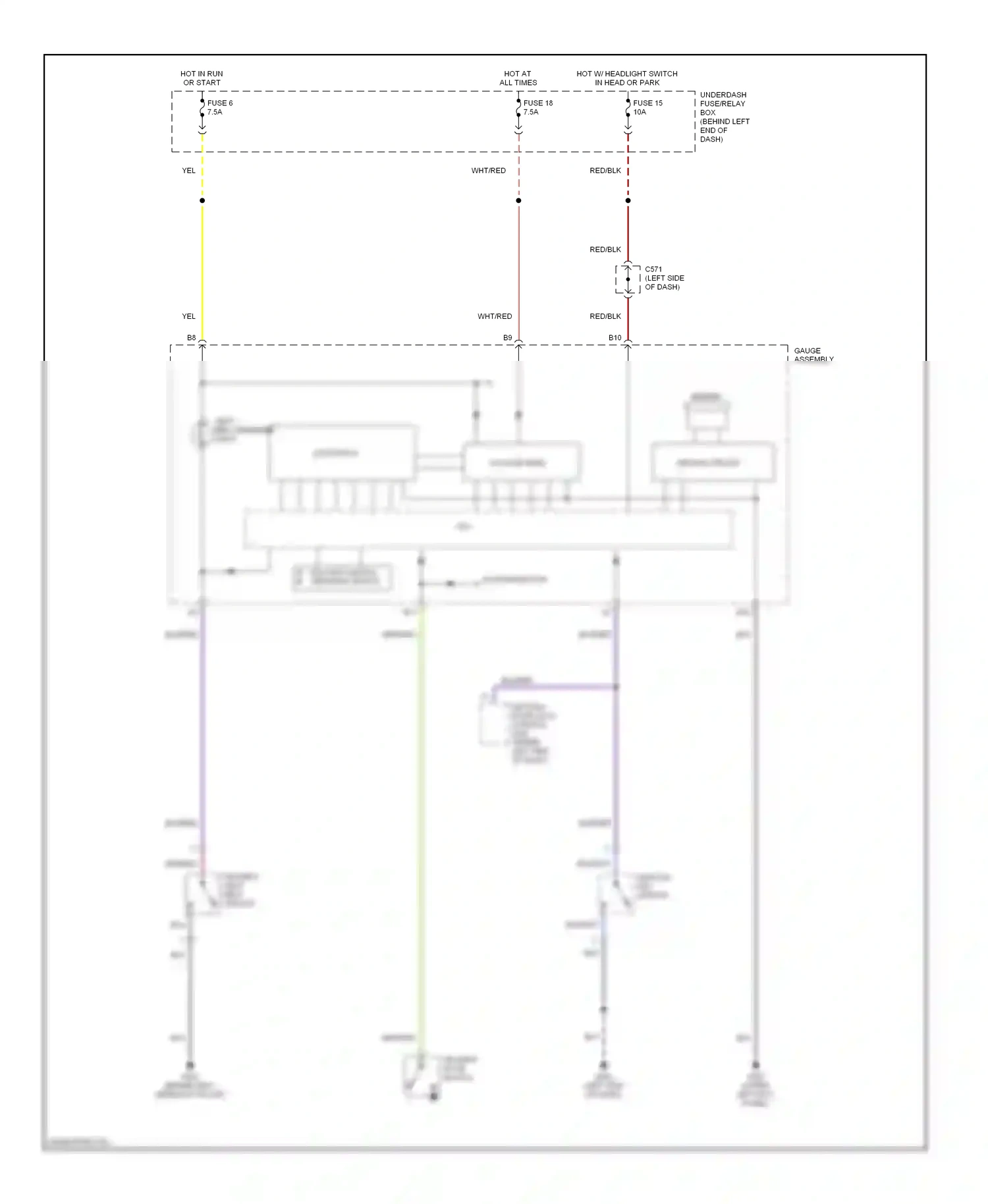 Wiring diagram ignition key switch for Honda Insight ZE1 (1999-2006) (4 of 4)