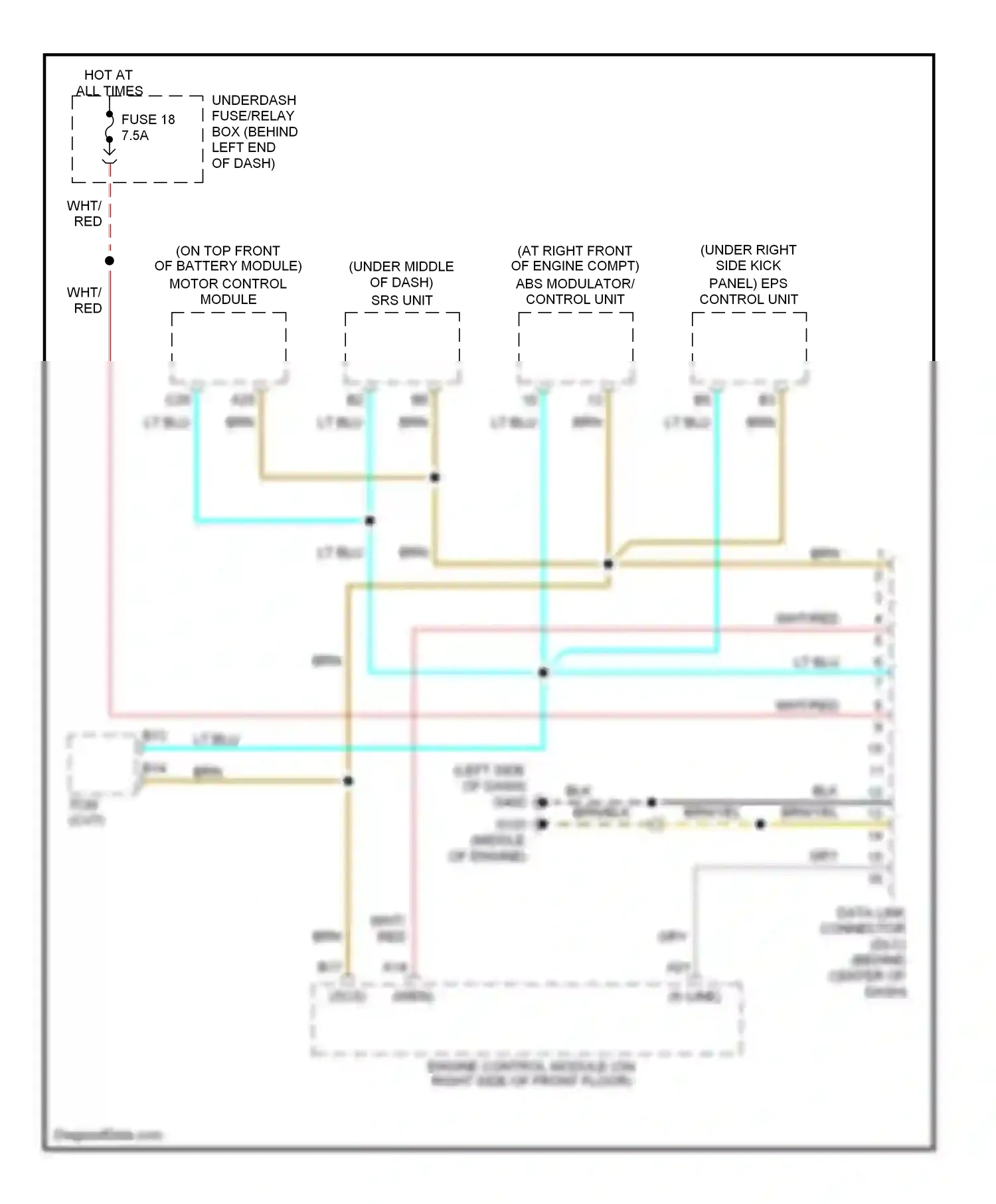 Wiring diagram red for Honda Insight ZE1 (1999-2006) (3 of 36)