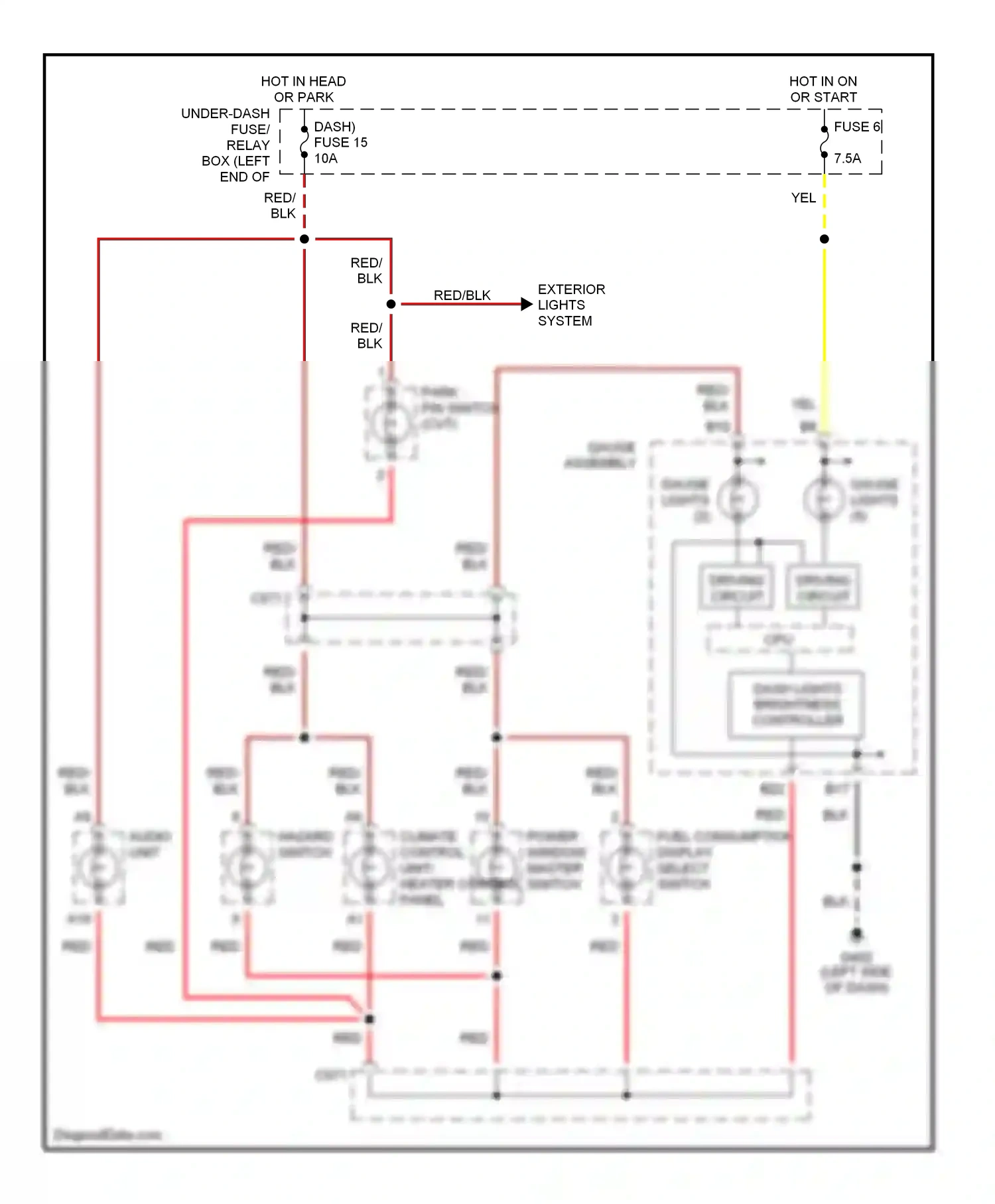 Wiring diagram red for Honda Insight ZE1 (1999-2006) (25 of 36)