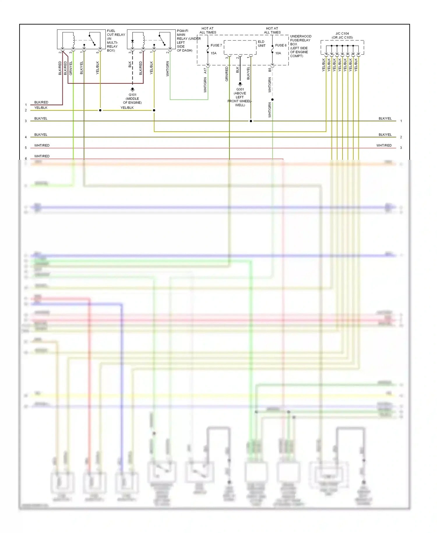 Wiring diagram red for Honda Insight ZE1 (1999-2006) (16 of 36)