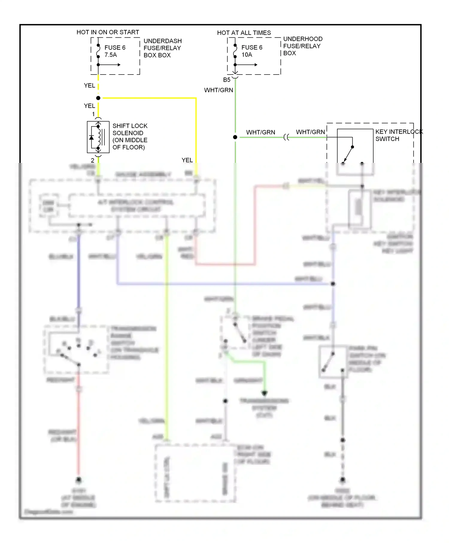 Wiring diagram shft lk ctrl for Honda Insight ZE1 (1999-2006) (1 of 1)