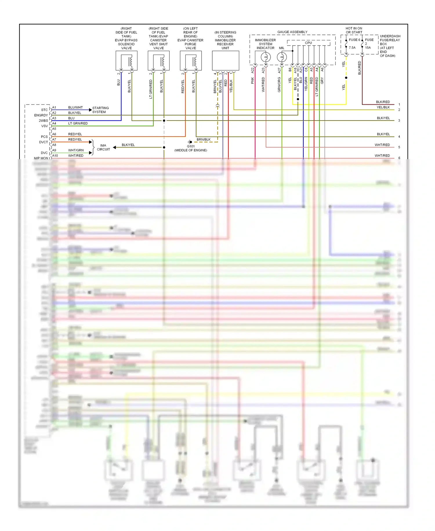Wiring diagram tim vref egr for Honda Insight ZE1 (1999-2006) (1 of 1)
