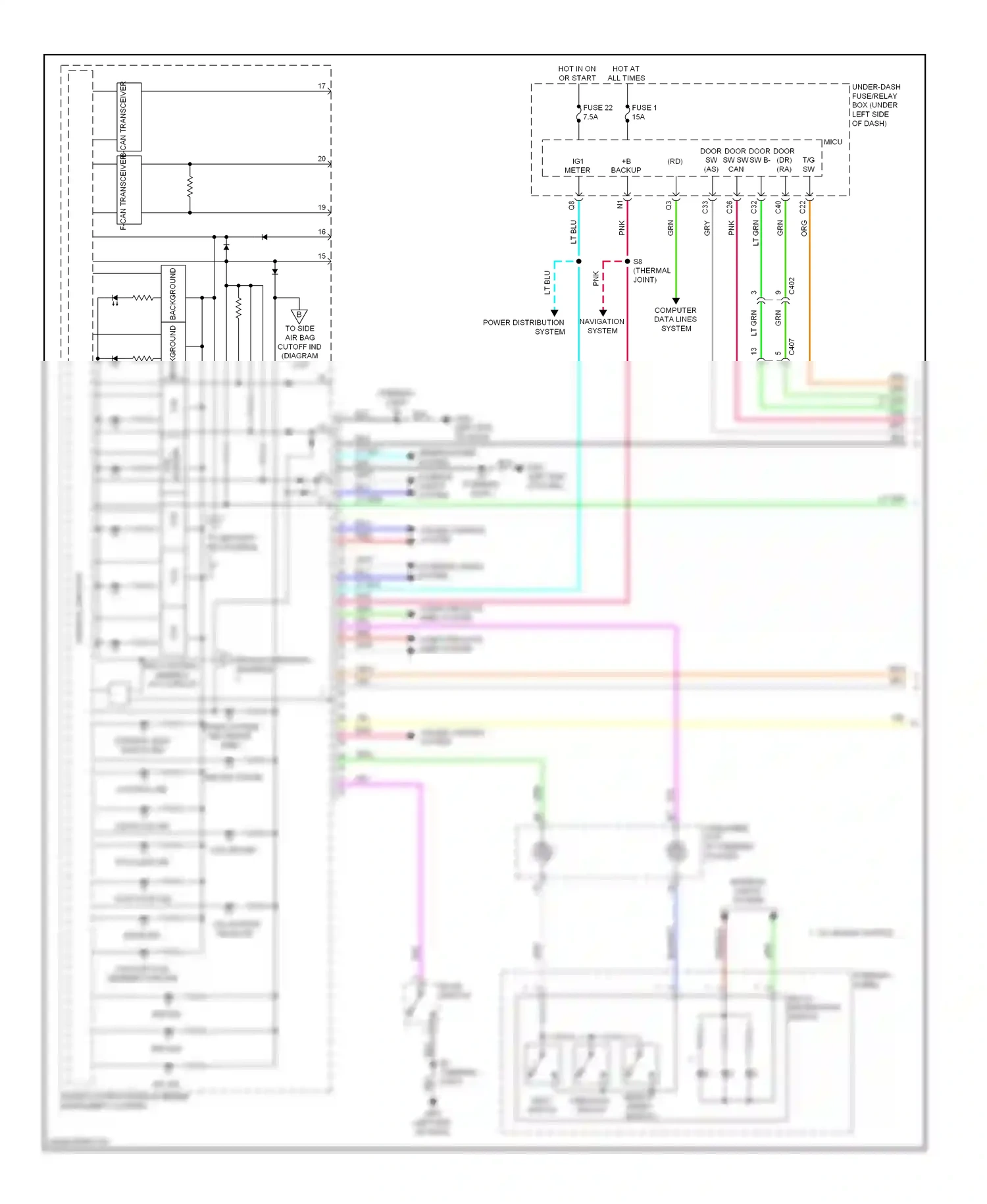 Wiring diagram f-can for Honda Insight ZE2 facelift (2011-2014) (3 of 5)
