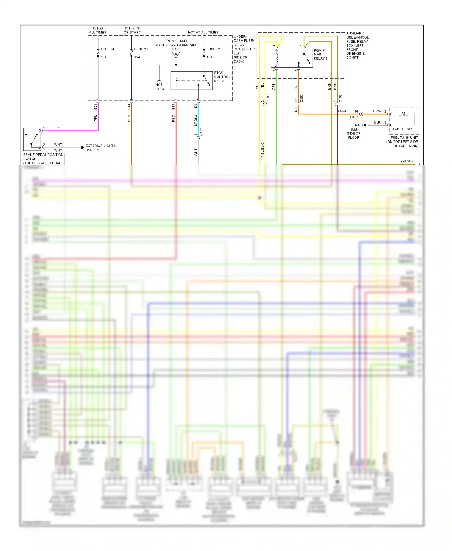 Wiring diagram fuse 52 for Honda Insight ZE2 facelift (2011-2014) (3 of 3)
