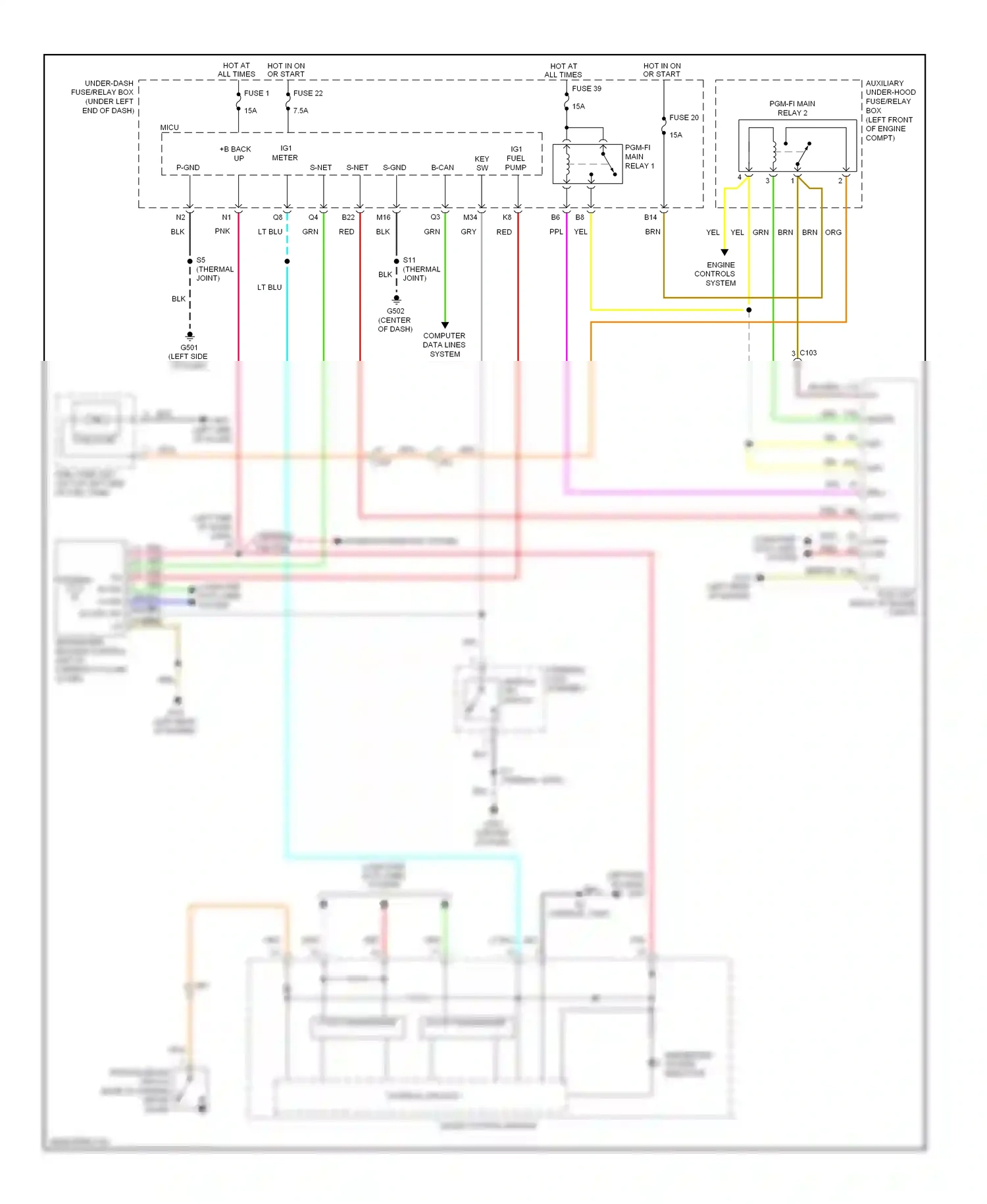 Wiring diagram grn for Honda Insight ZE2 facelift (2011-2014) (10 of 58)