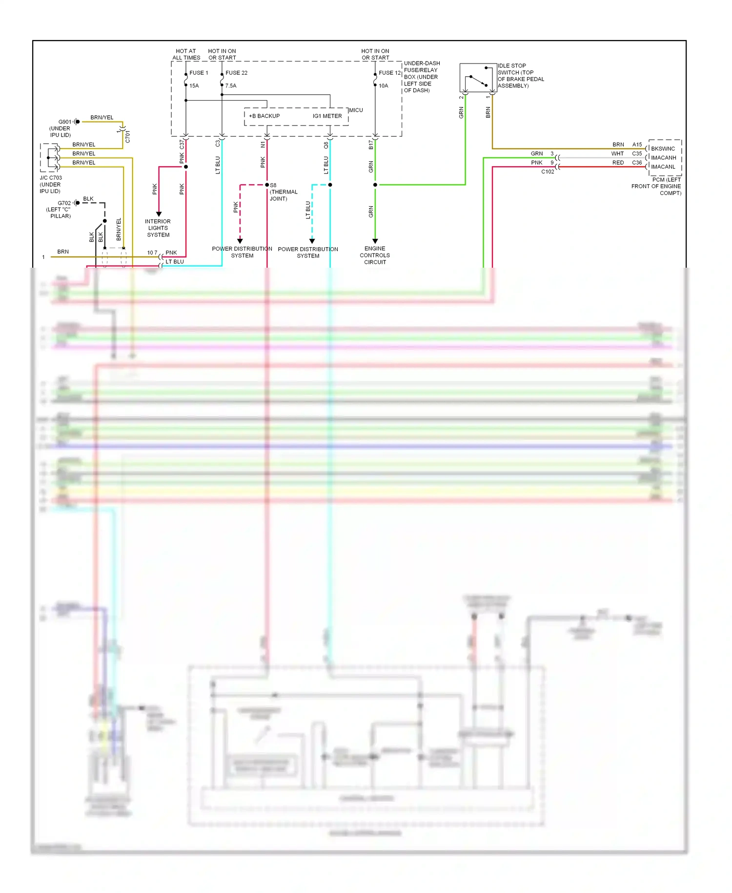 Wiring diagram grn for Honda Insight ZE2 facelift (2011-2014) (19 of 58)