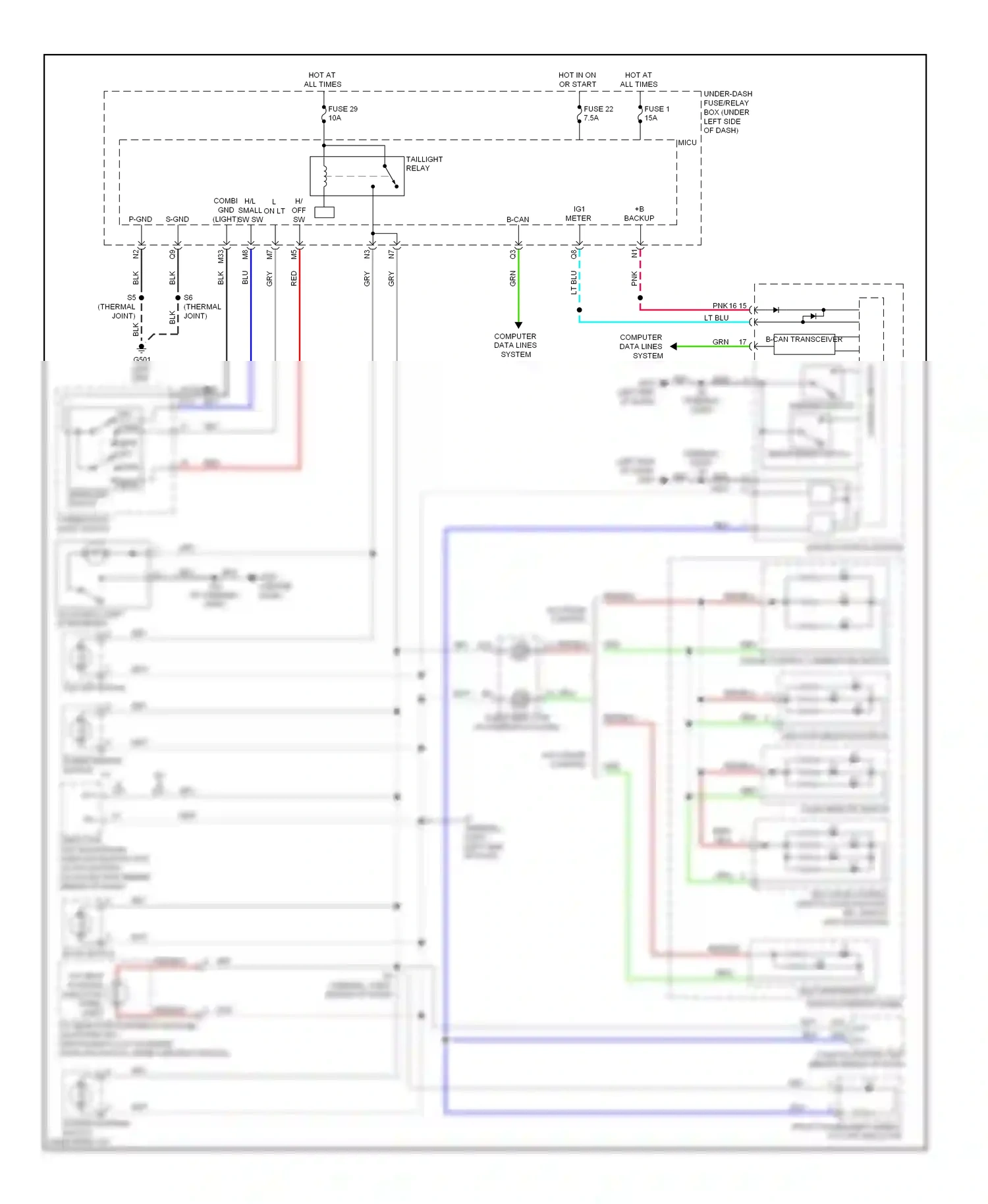 Wiring diagram h/l small for Honda Insight ZE2 facelift (2011-2014) (2 of 2)