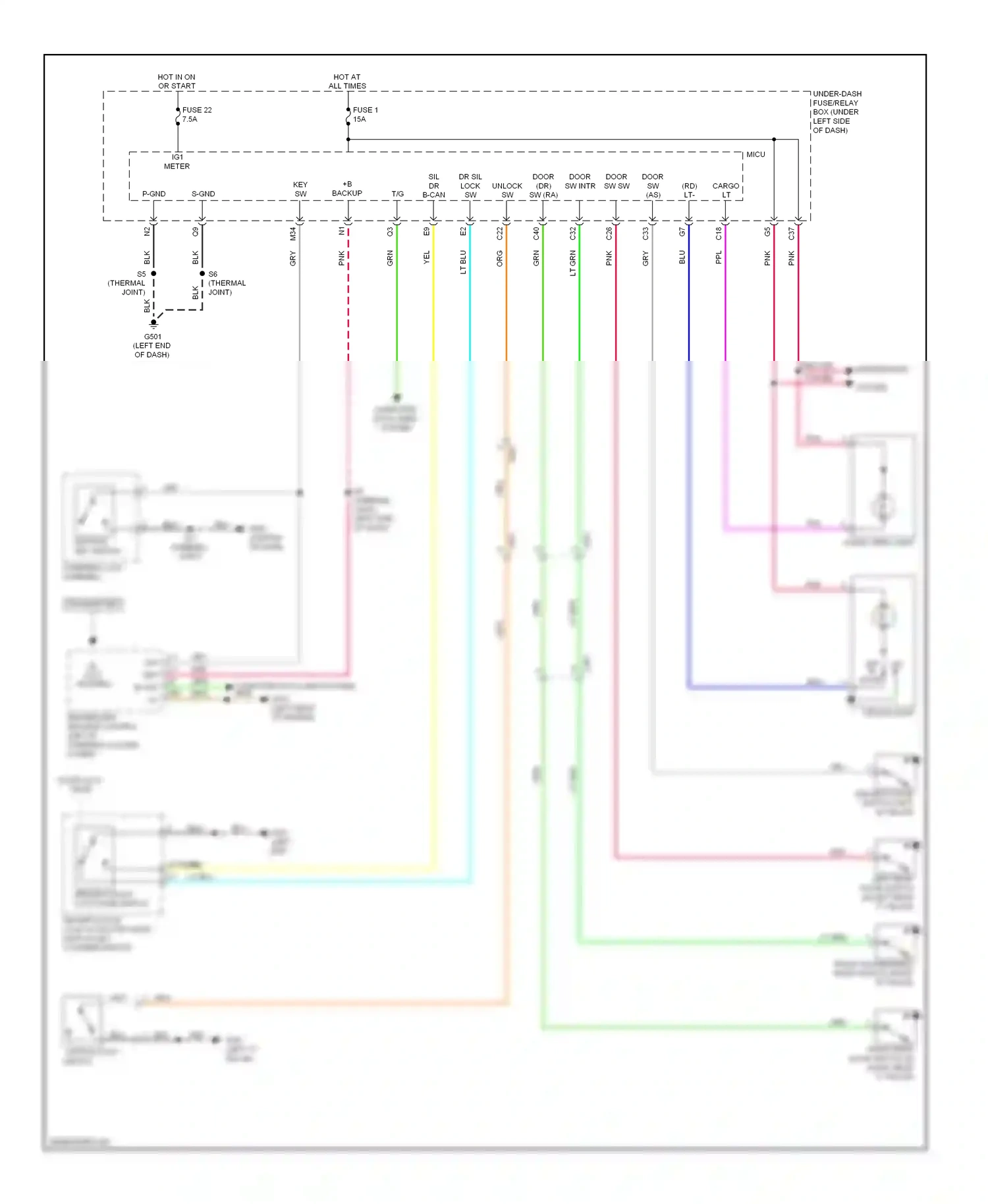 Wiring diagram left "c" pillar) for Honda Insight ZE2 facelift (2011-2014) (13 of 20)