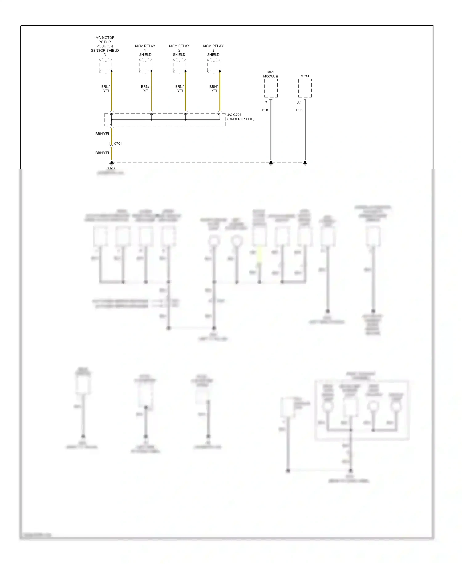 Wiring diagram left license plate light for Honda Insight ZE2 facelift (2011-2014) (2 of 3)