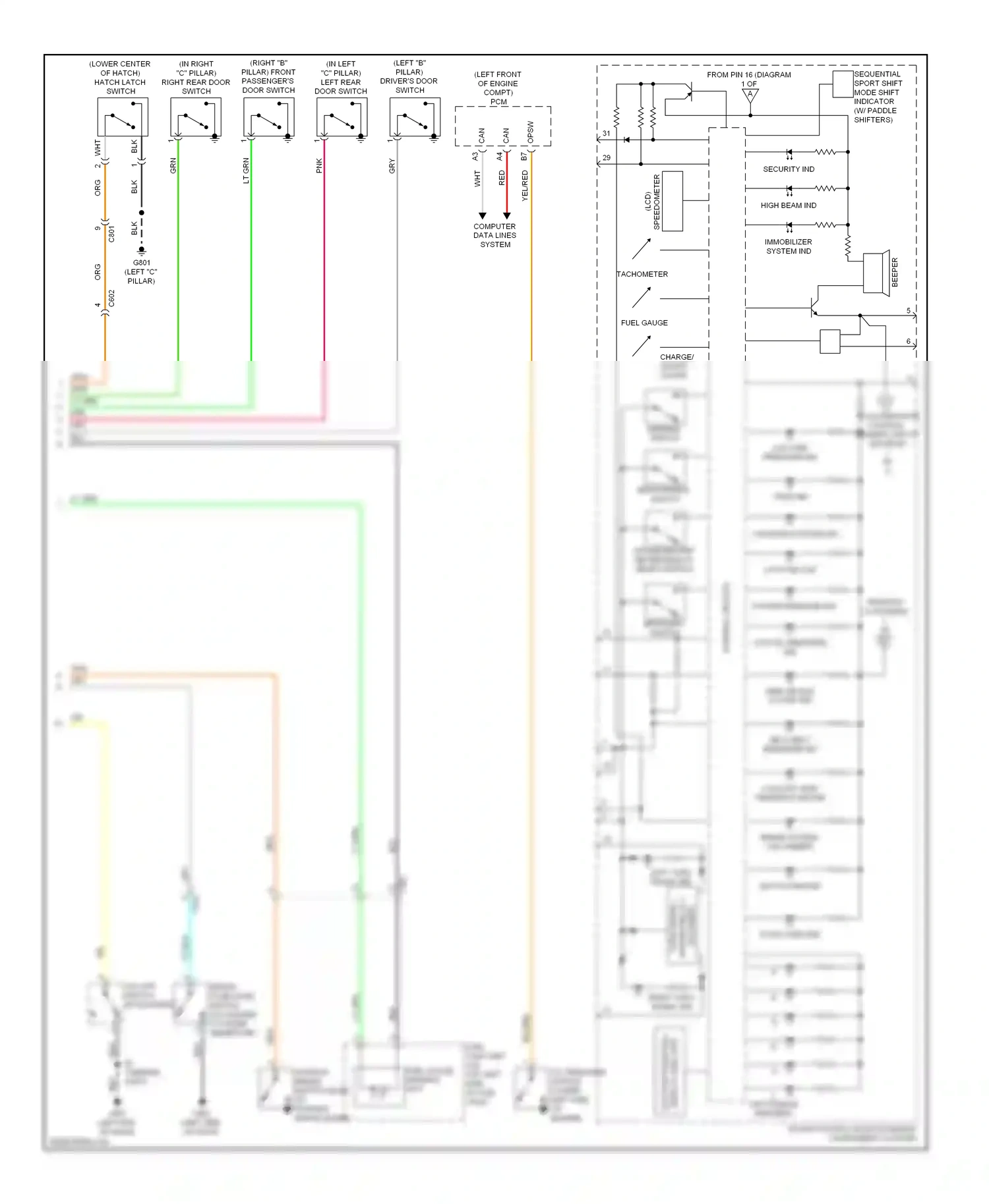 Wiring diagram multi-information for Honda Insight ZE2 facelift (2011-2014) (2 of 2)