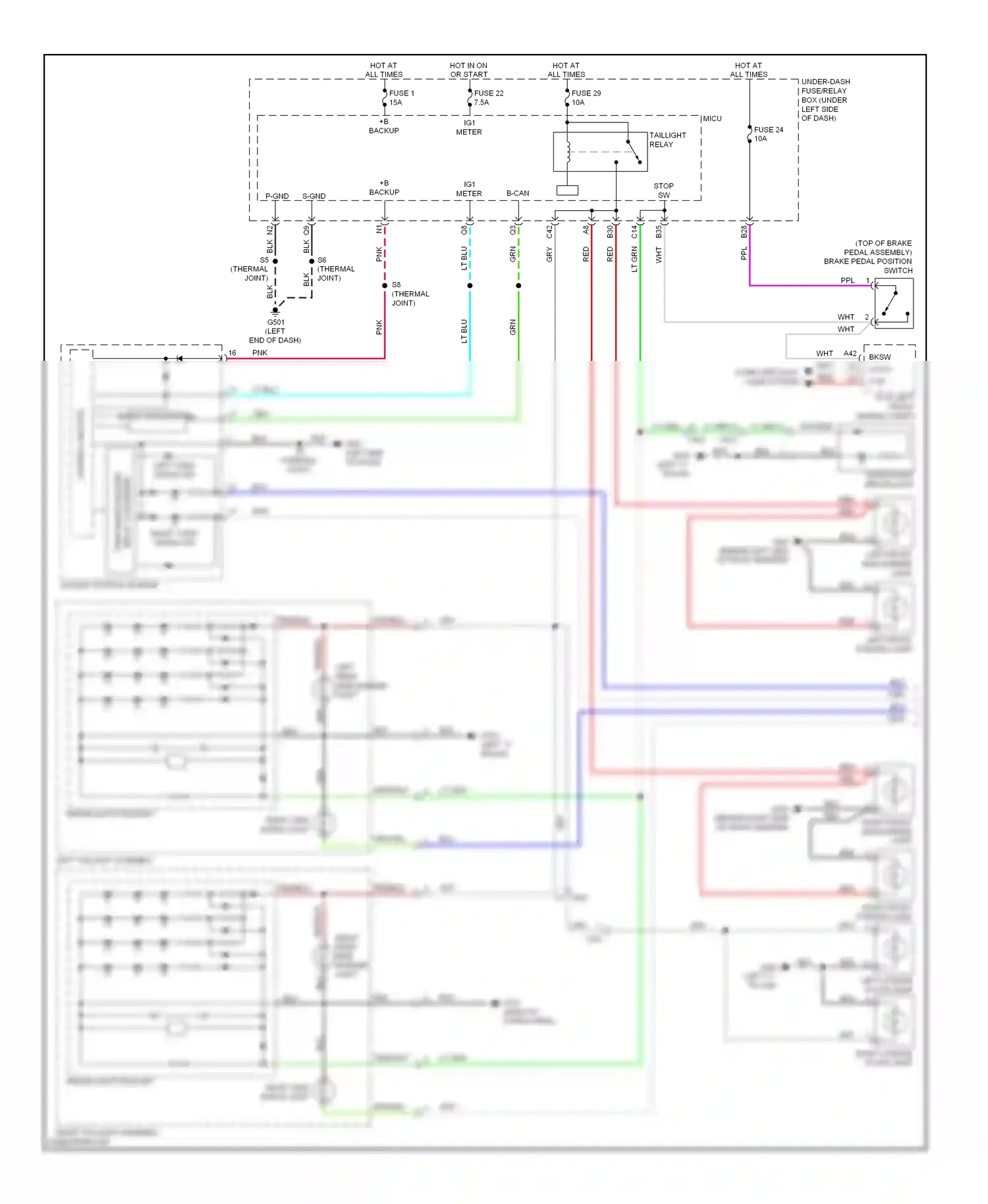 Wiring diagram p-gnd for Honda Insight ZE2 facelift (2011-2014) (3 of 12)