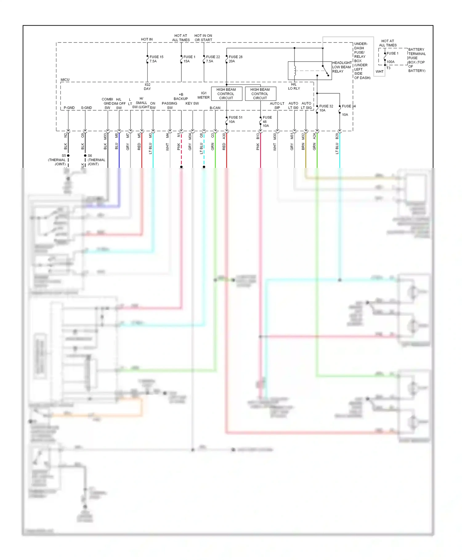 Wiring diagram parking brake switch for Honda Insight ZE2 facelift (2011-2014) (2 of 4)