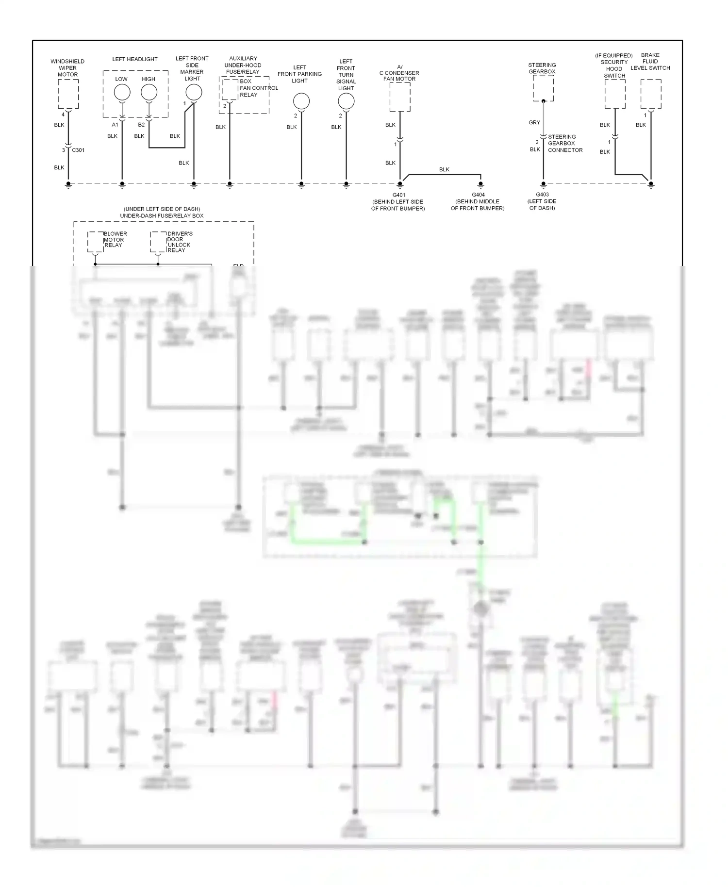 Wiring diagram security hood switch for Honda Insight ZE2 facelift (2011-2014) (2 of 3)