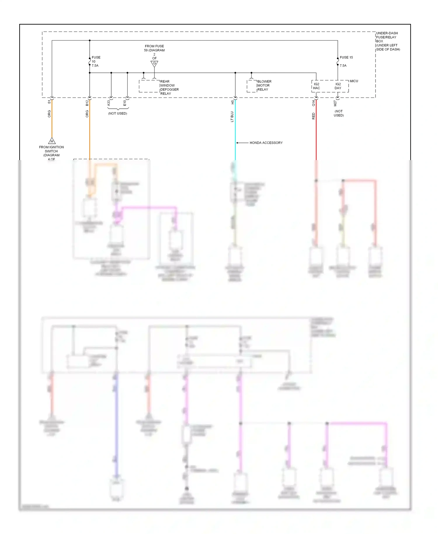 Wiring diagram starter cut relay for Honda Insight ZE2 facelift (2011-2014) (2 of 3)