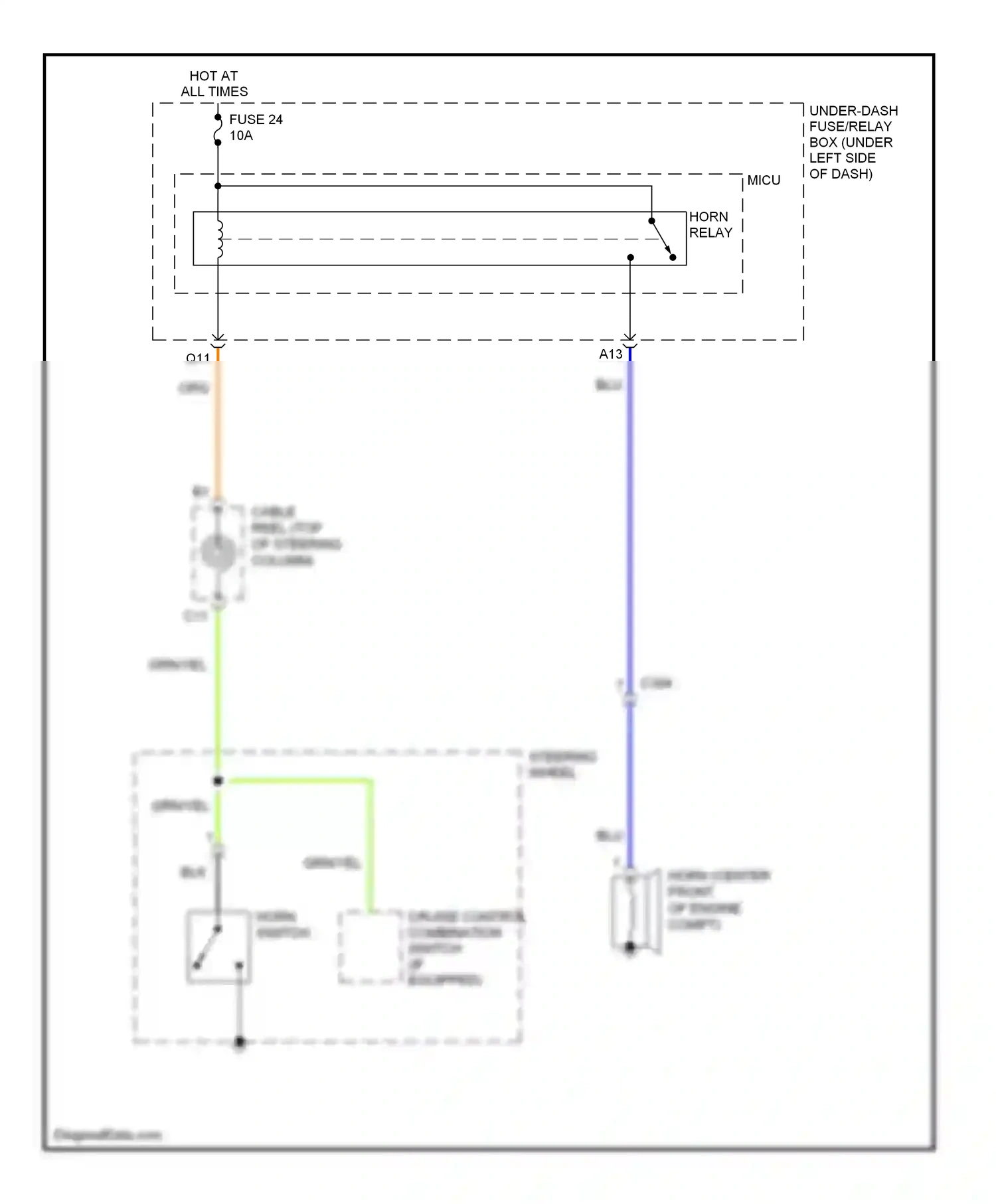 Wiring diagram steering wheel) for Honda Insight ZE2 facelift (2011-2014) (3 of 14)