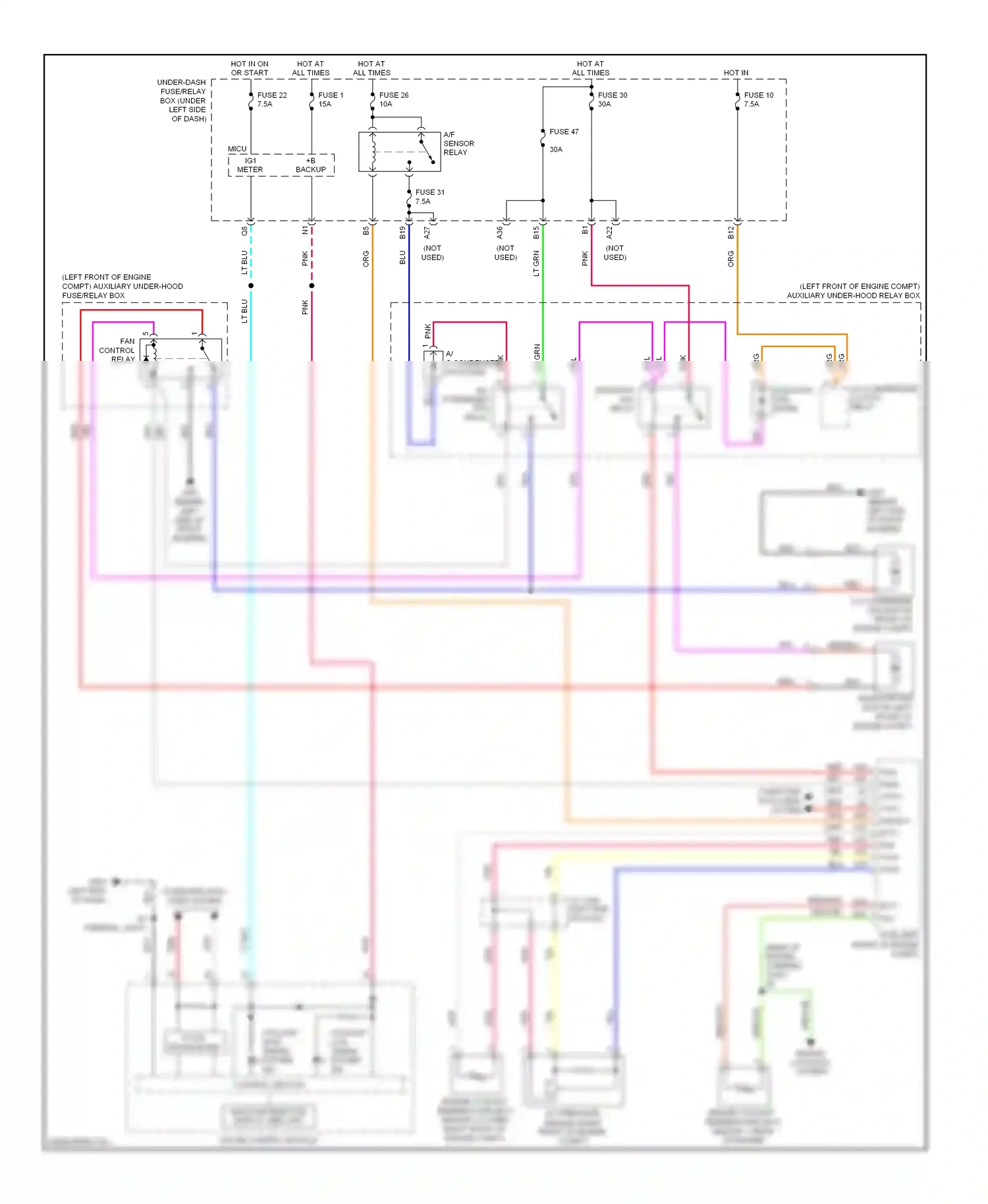 Wiring diagram sub- rly for Honda Insight ZE2 facelift (2011-2014) (2 of 3)