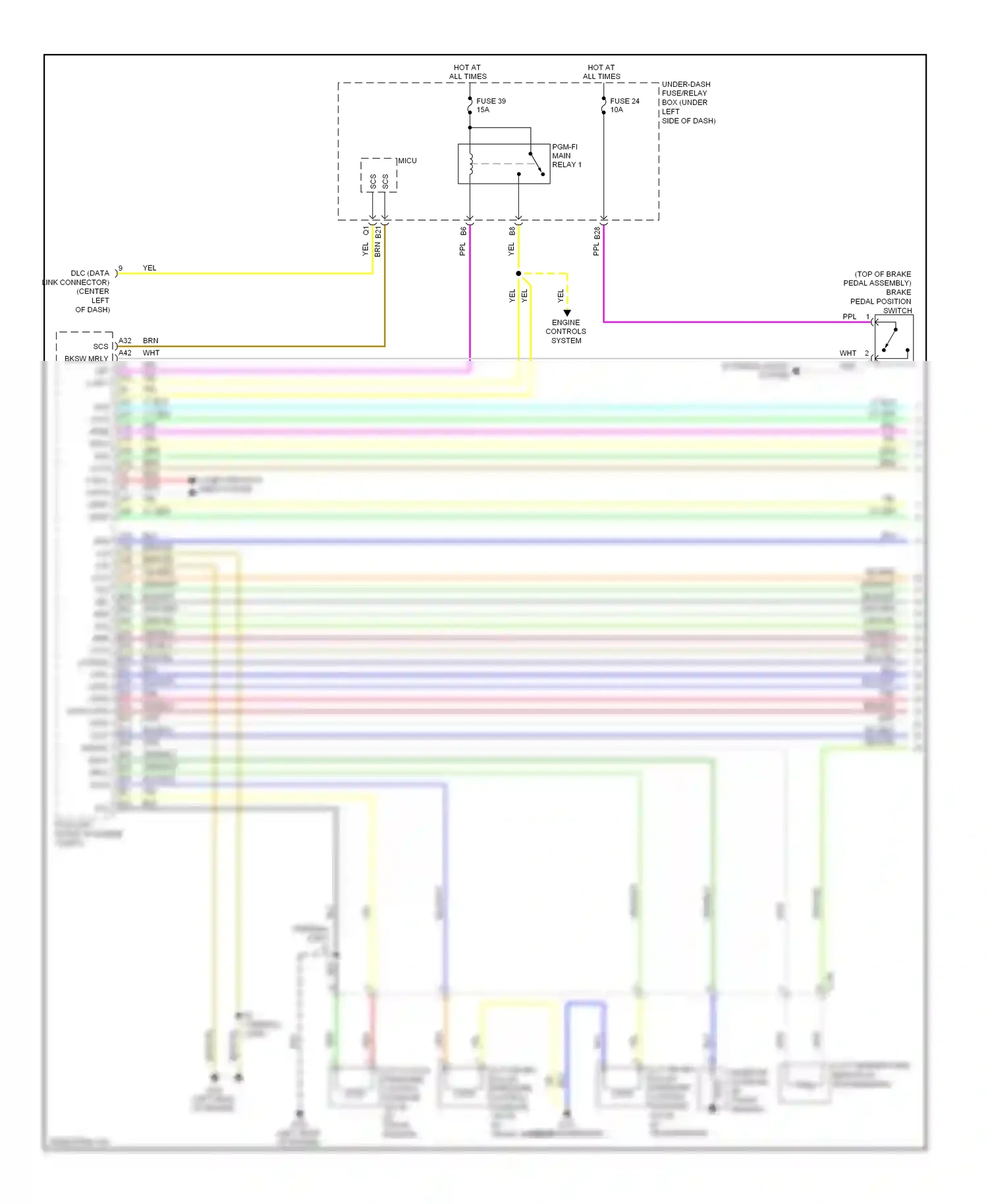 Wiring diagram under-dash fuse/relay box (under left for Honda Insight ZE2 facelift (2011-2014) (3 of 3)
