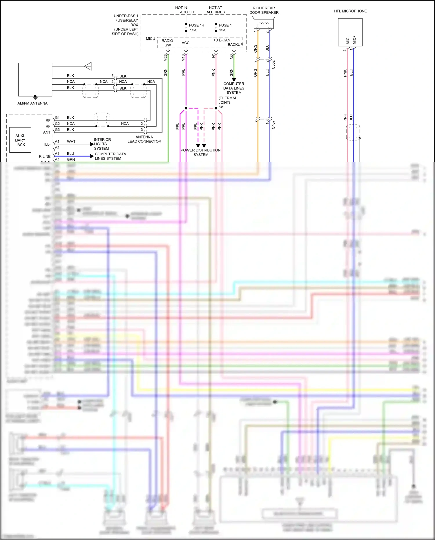 Wiring diagram audio unit for Honda Insight ZE2 facelift (2011-2014) (9 of 10)