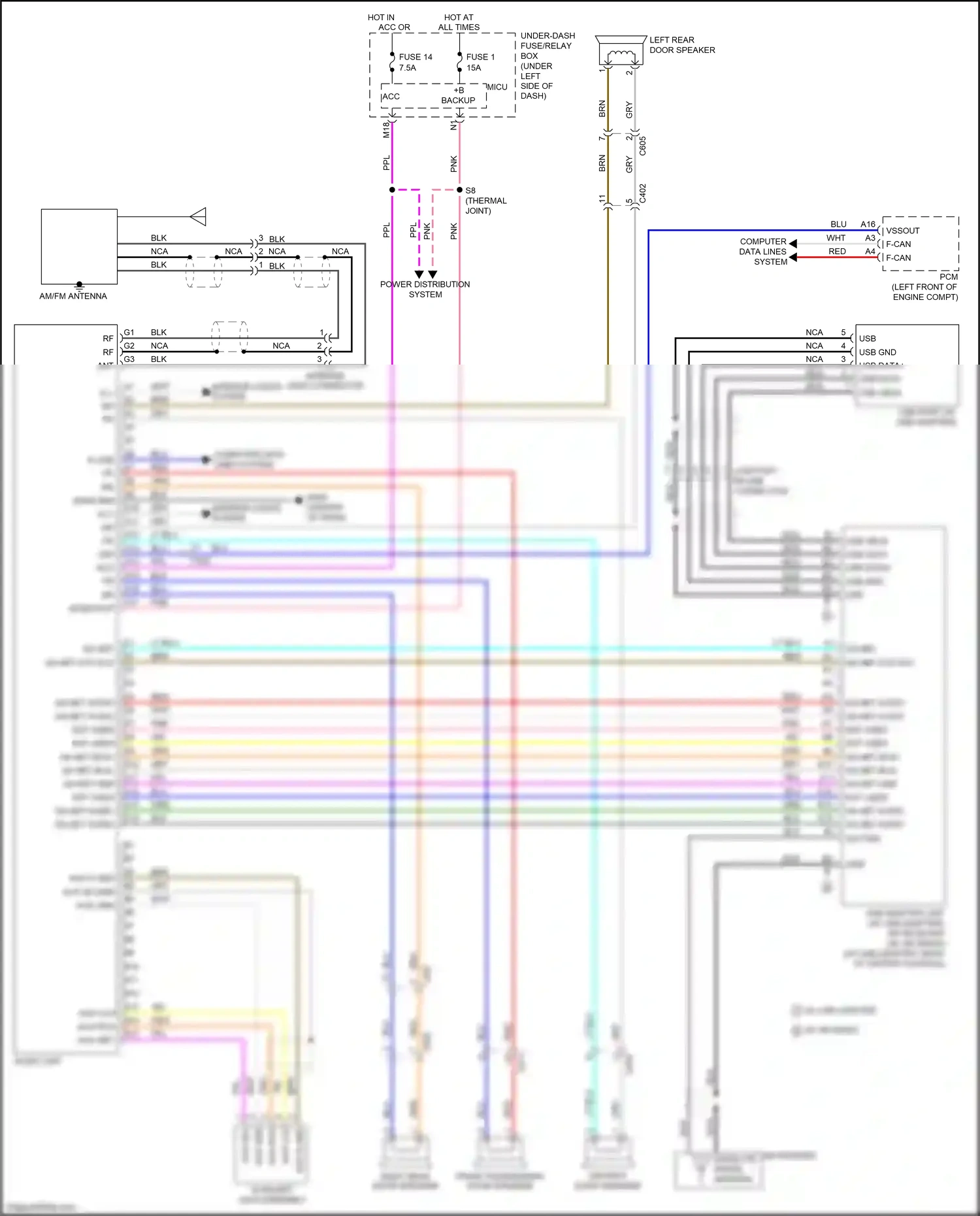 Wiring diagram auxiliary jack assembly for Honda Insight ZE2 facelift (2011-2014) (3 of 5)