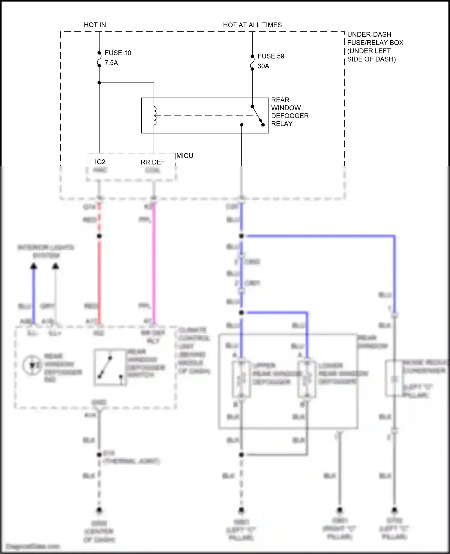 Wiring diagram left "c" pillar) for Honda Insight ZE2 facelift (2011-2014) (17 of 20)
