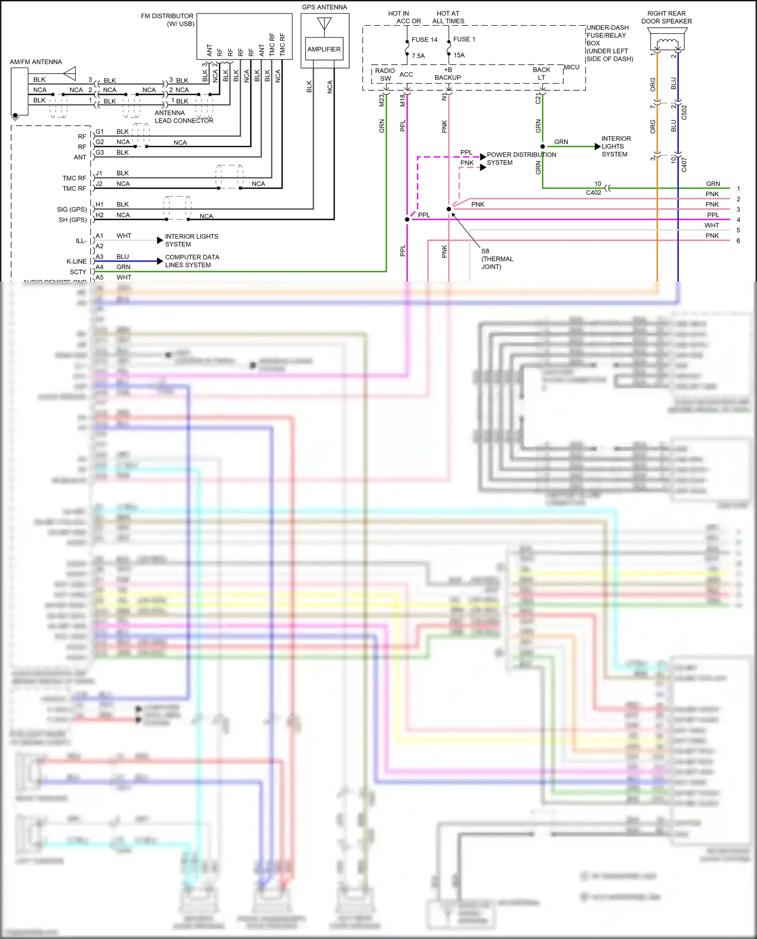 Wiring diagram usb det for Honda Insight ZE2 facelift (2011-2014) (2 of 2)