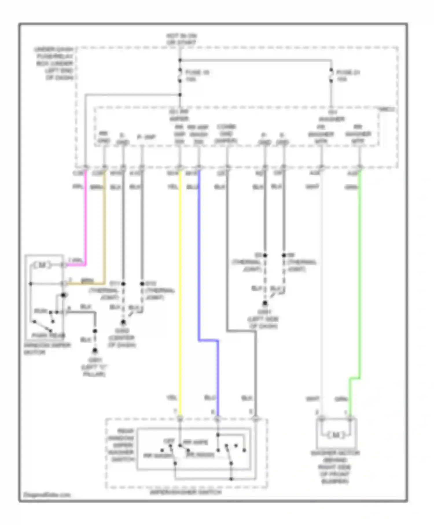 Insight Honda ZE2 (2009-2011): Rear wiper/washer circuit