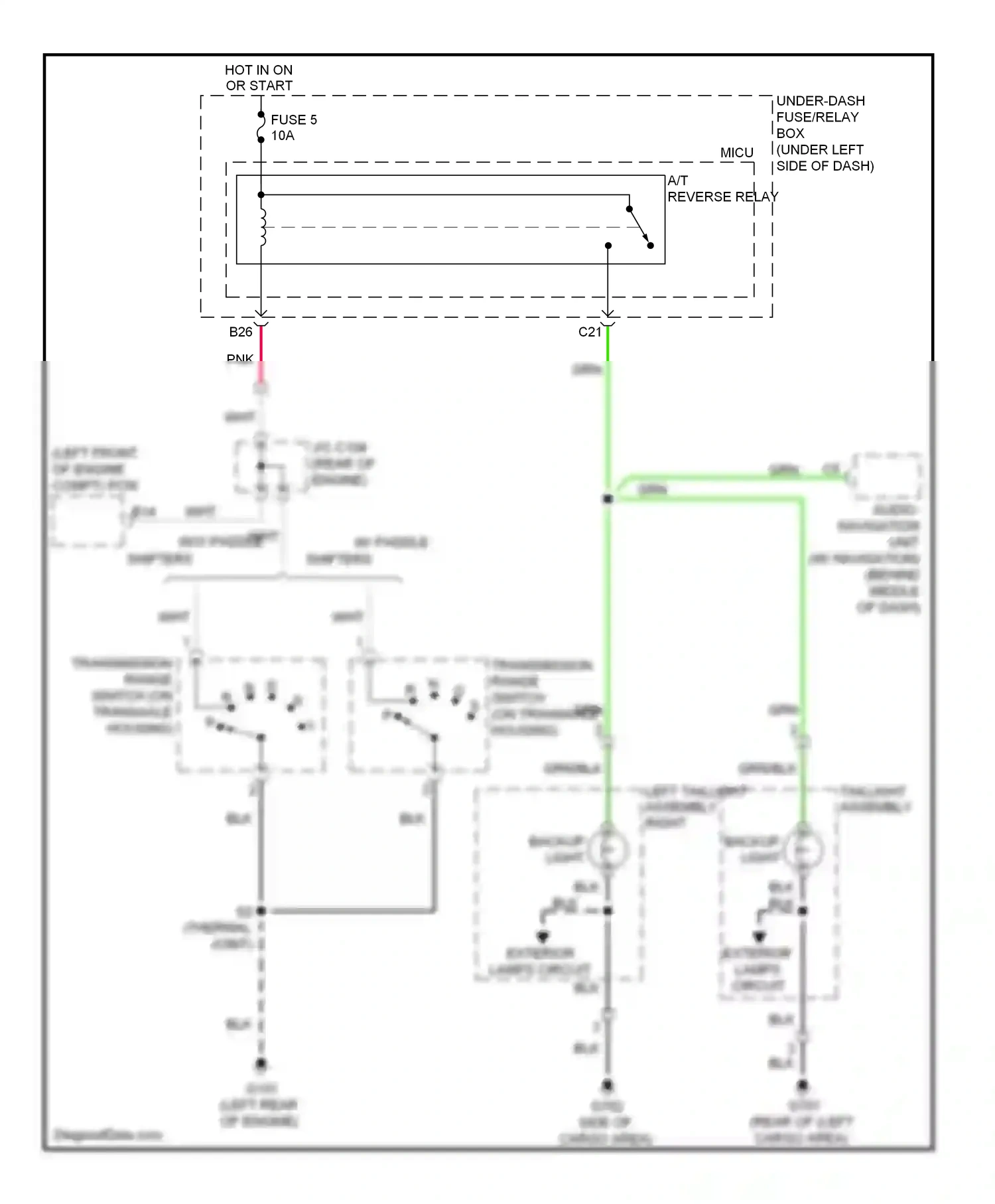 Honda Insight ZE2 (2009-2011) backup light backup light wiring diagram  (1 of 1)