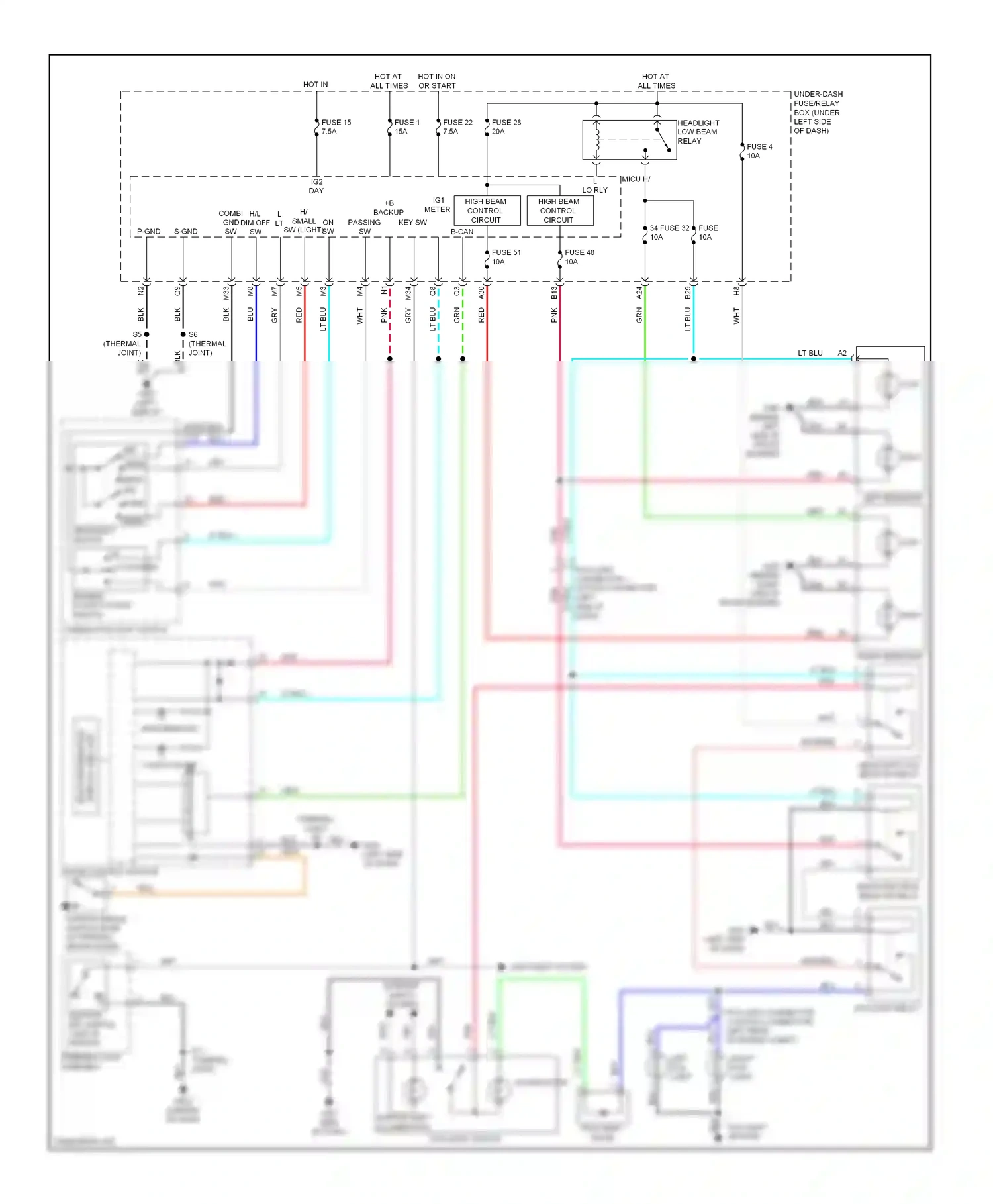 Honda Insight ZE2 (2009-2011) combi h/l gnd wiring diagram  (1 of 2)