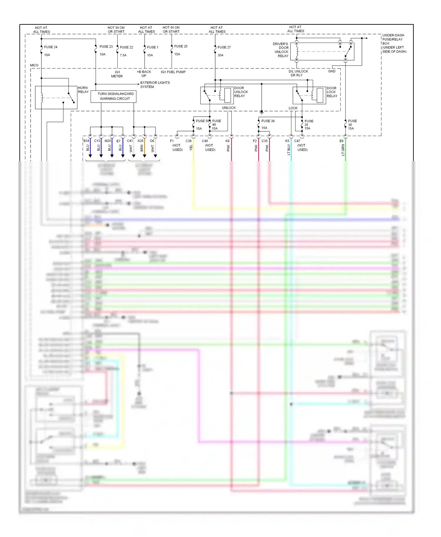 Honda Insight ZE2 (2009-2011) fuse 23 wiring diagram  (2 of 3)