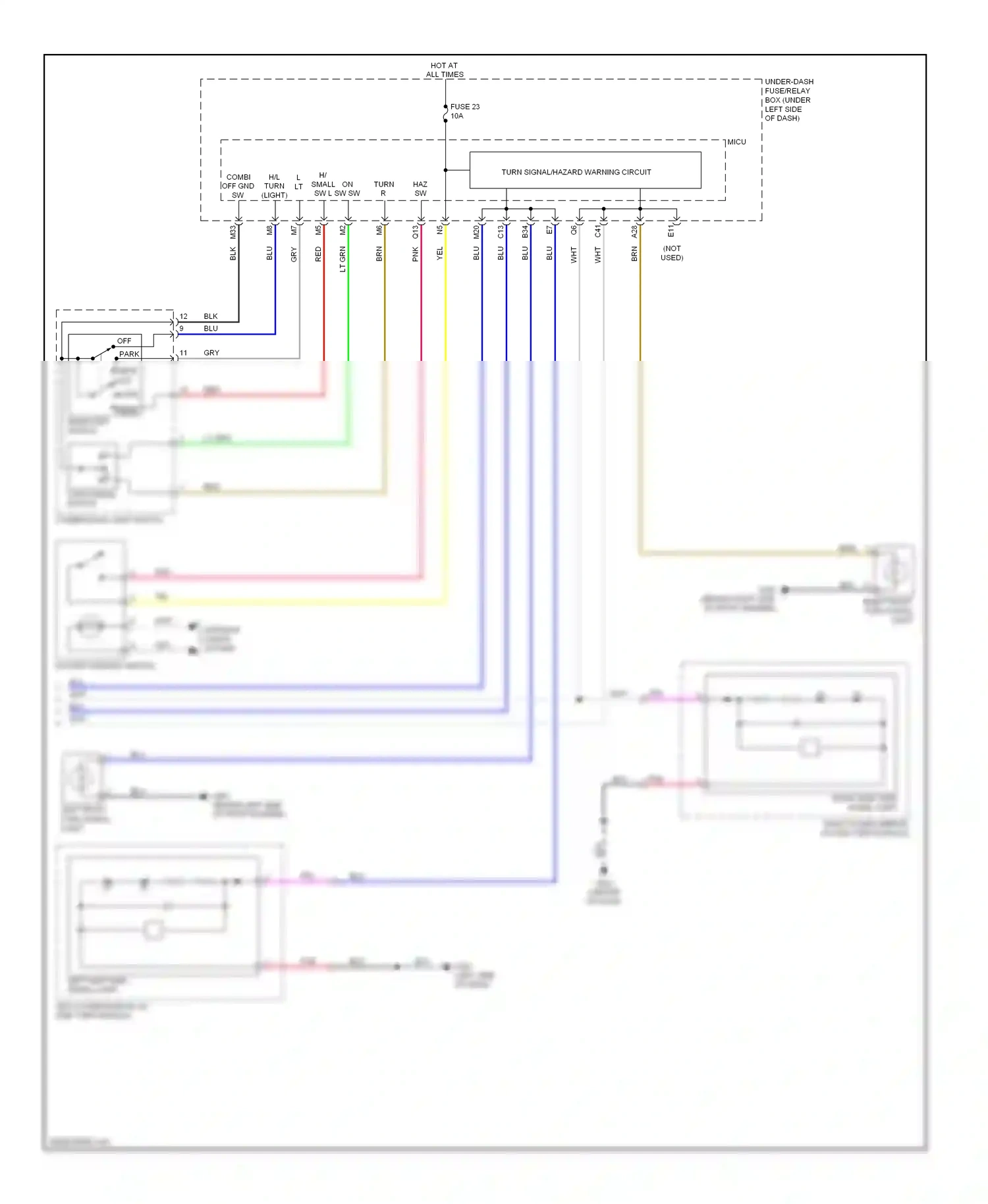 Honda Insight ZE2 (2009-2011) fuse 23 wiring diagram  (1 of 3)