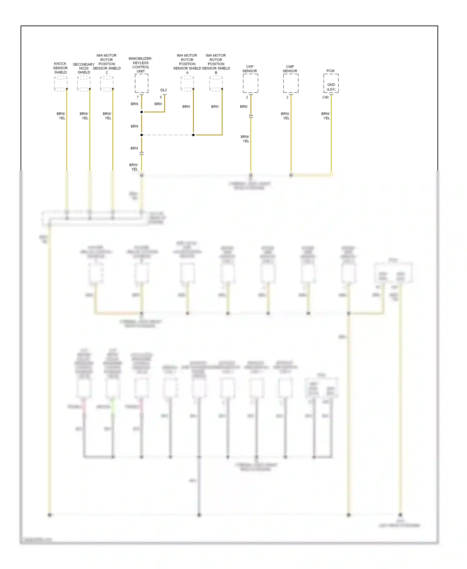 Honda Insight ZE2 (2009-2011) immobilizer keyless control unit wiring diagram  (1 of 2)