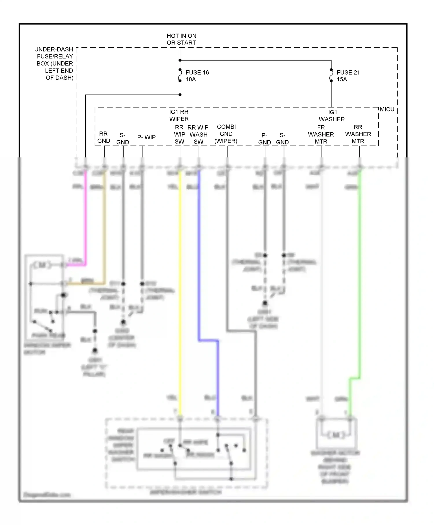 Honda Insight ZE2 (2009-2011) left "c" pillar) wiring diagram  (13 of 13)