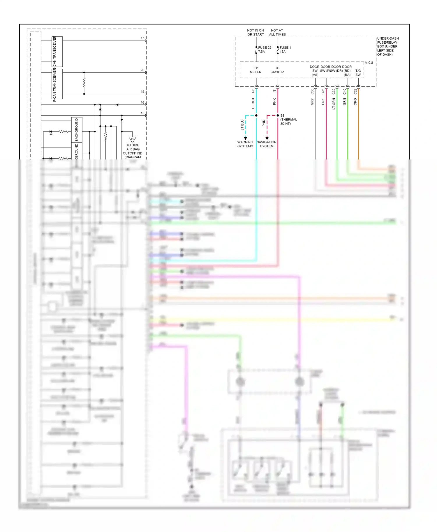 Honda Insight ZE2 (2009-2011) multi- information switch wiring diagram  (1 of 3)