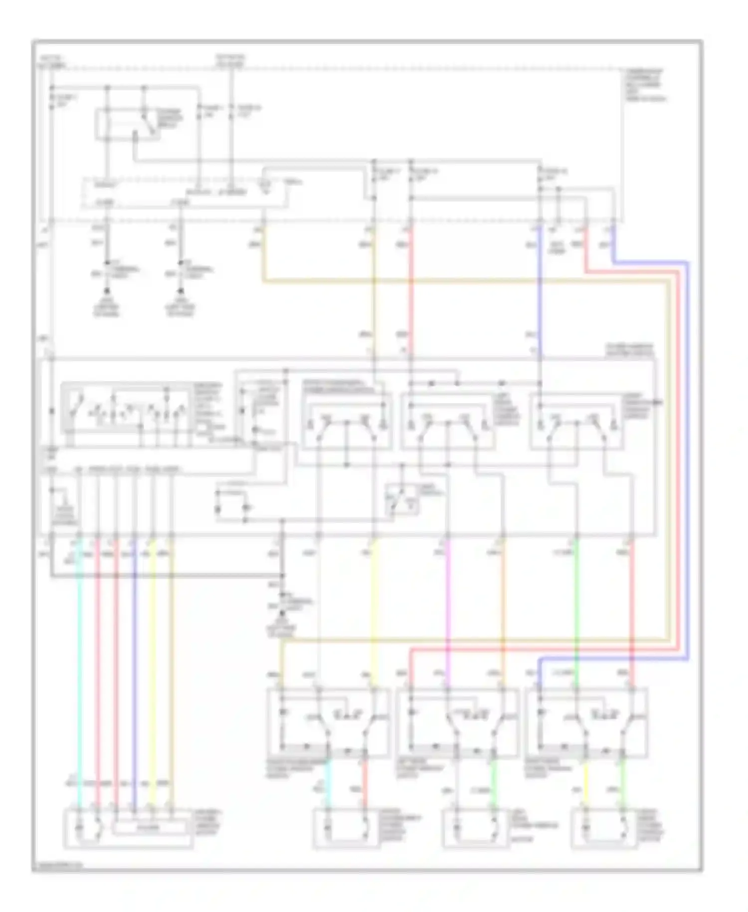 Wiring diagram front passenger's power window switch for Honda Insight ZE2 (2009-2011)