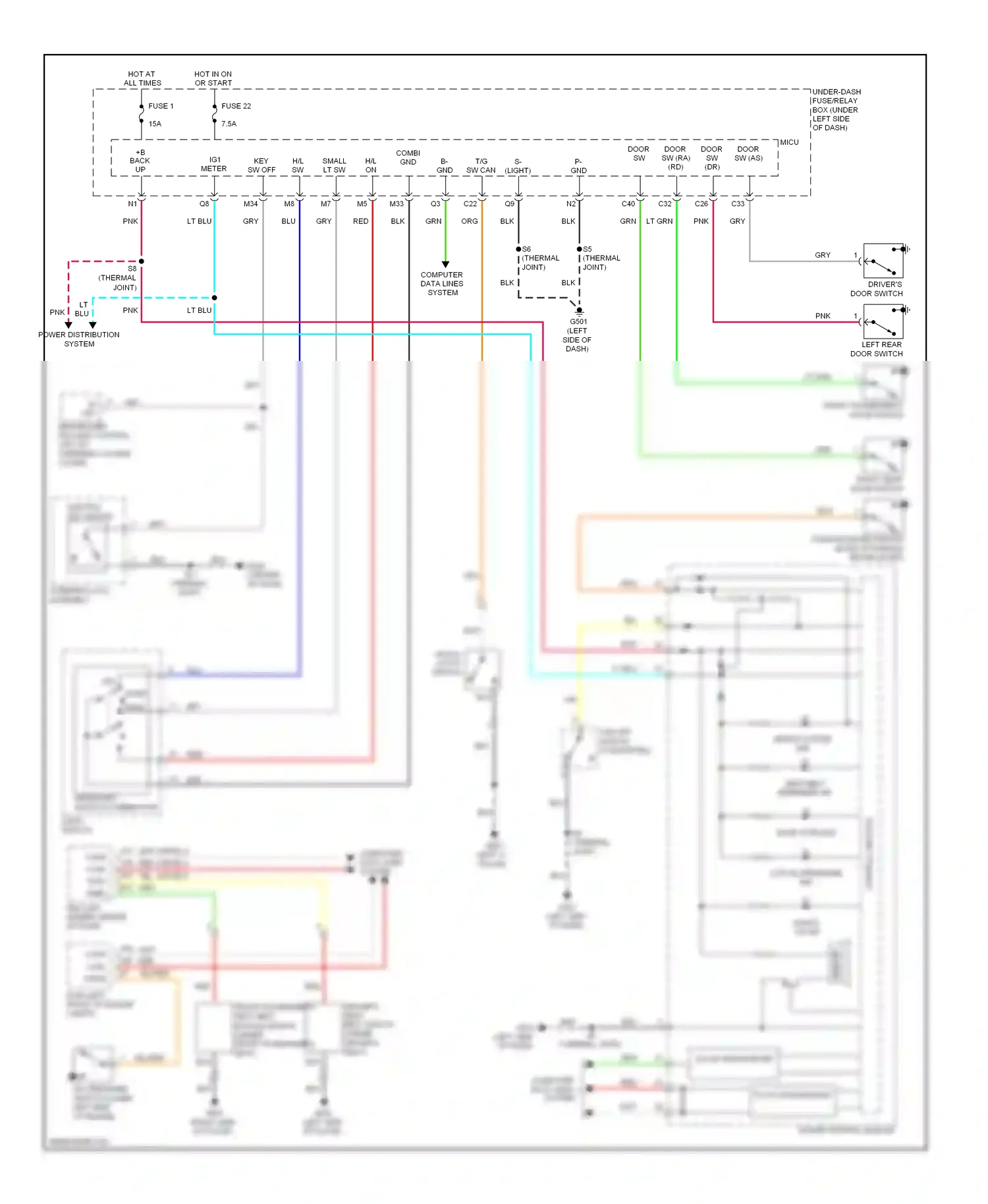 Honda Insight ZE2 (2009-2011) power distribution system wiring diagram  (1 of 8)
