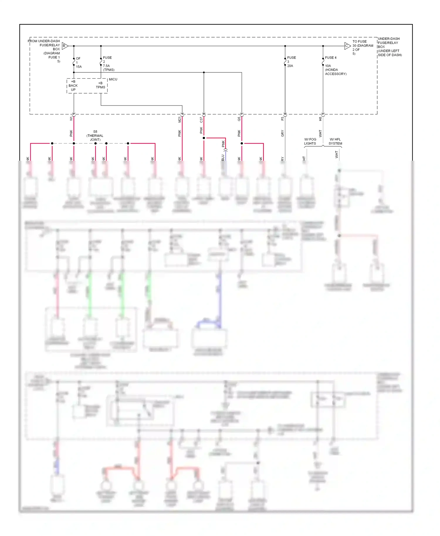 Honda Insight ZE2 (2009-2011) power window master switch wiring diagram  (3 of 5)