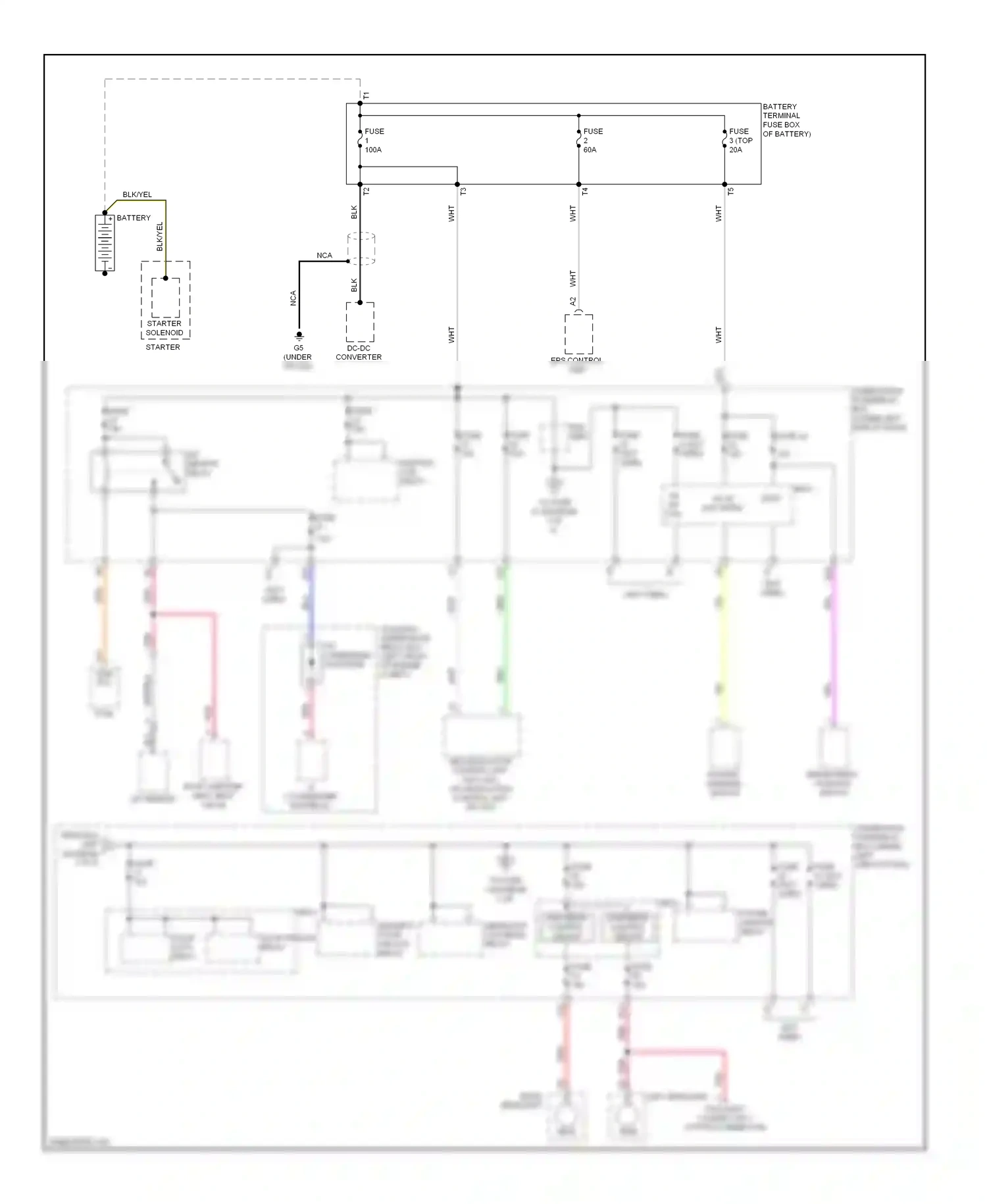 Honda Insight ZE2 (2009-2011) starter solenoid starter wiring diagram  (1 of 1)
