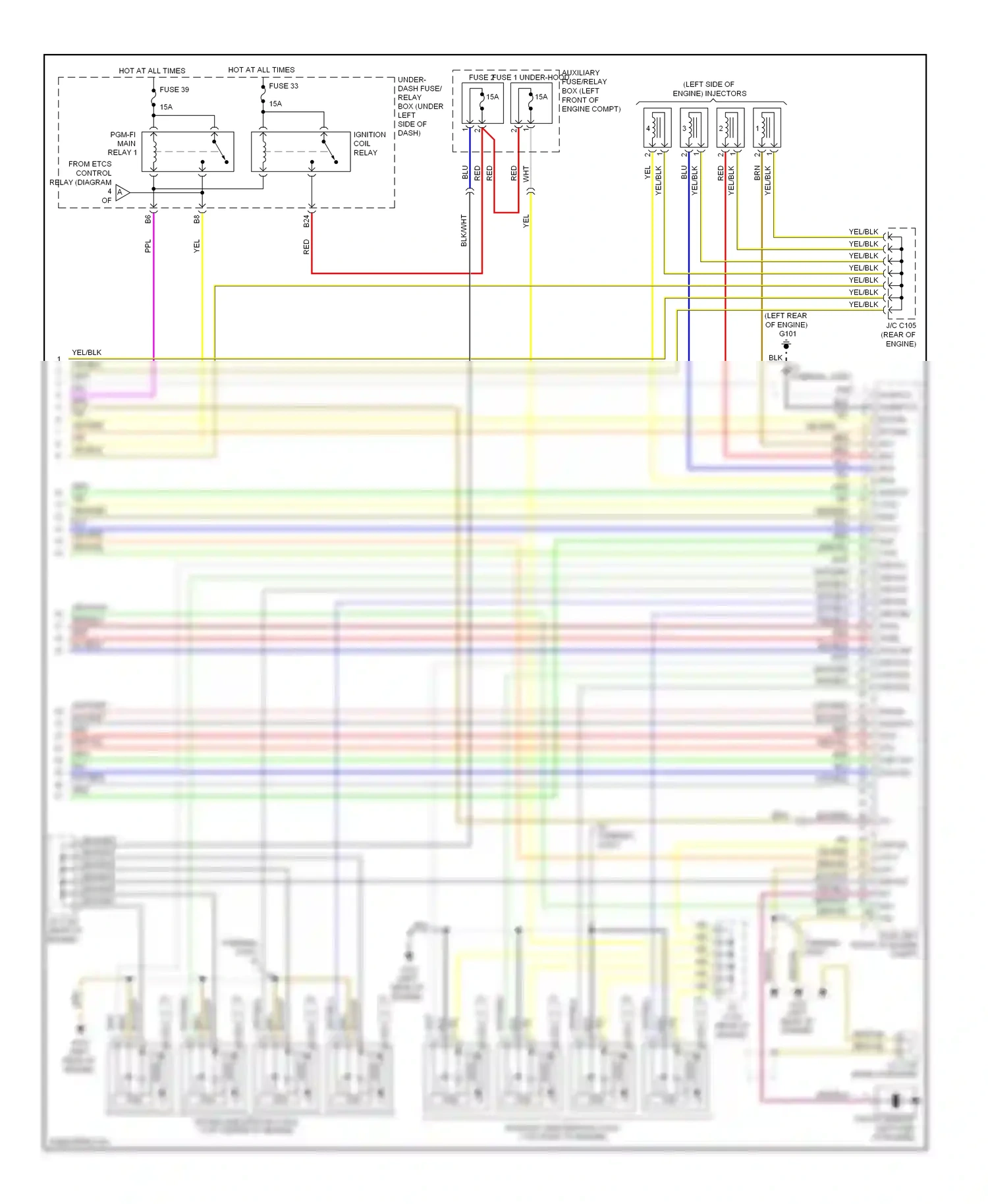 Honda Insight ZE2 (2009-2011) wht/blu wiring diagram  (2 of 4)