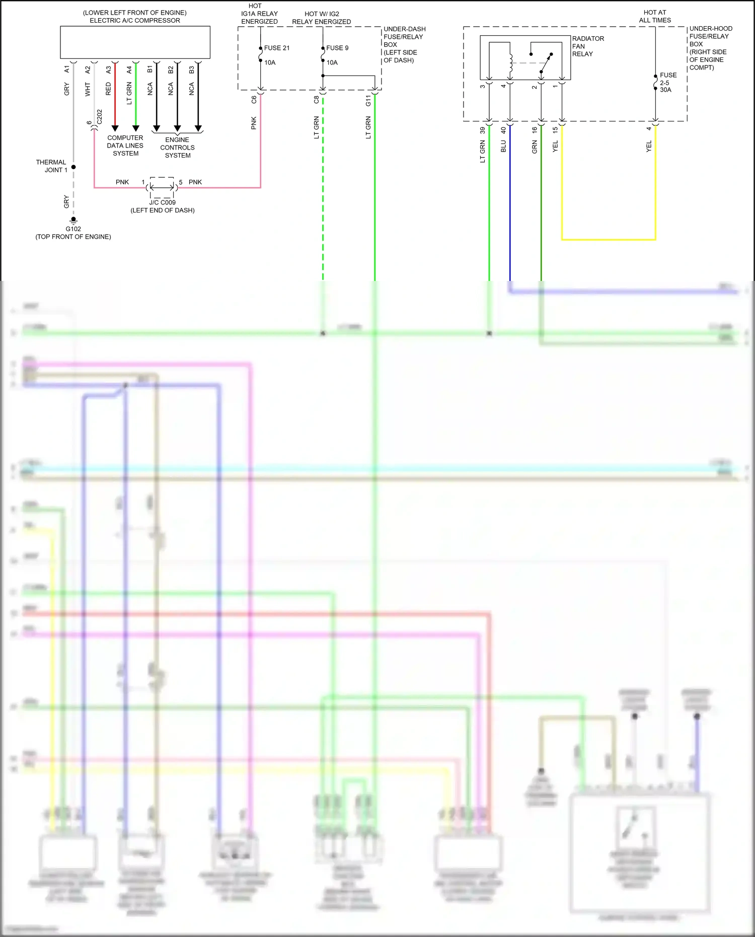 Honda Insight ZE4 (2018-2024) engine controls system wiring diagram  (1 of 9)