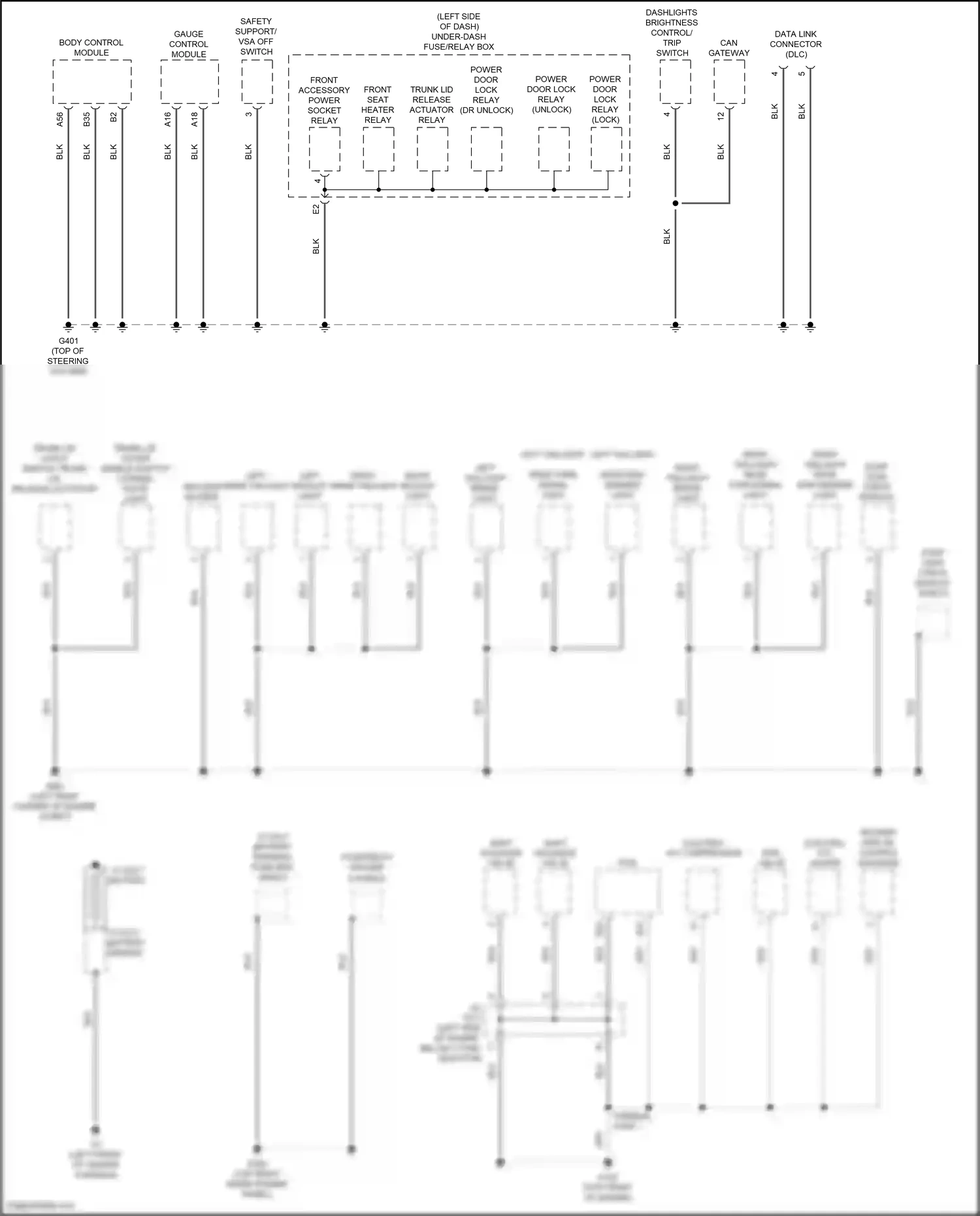 Honda Insight ZE4 (2018-2024) evap leak check module shield wiring diagram  (1 of 2)
