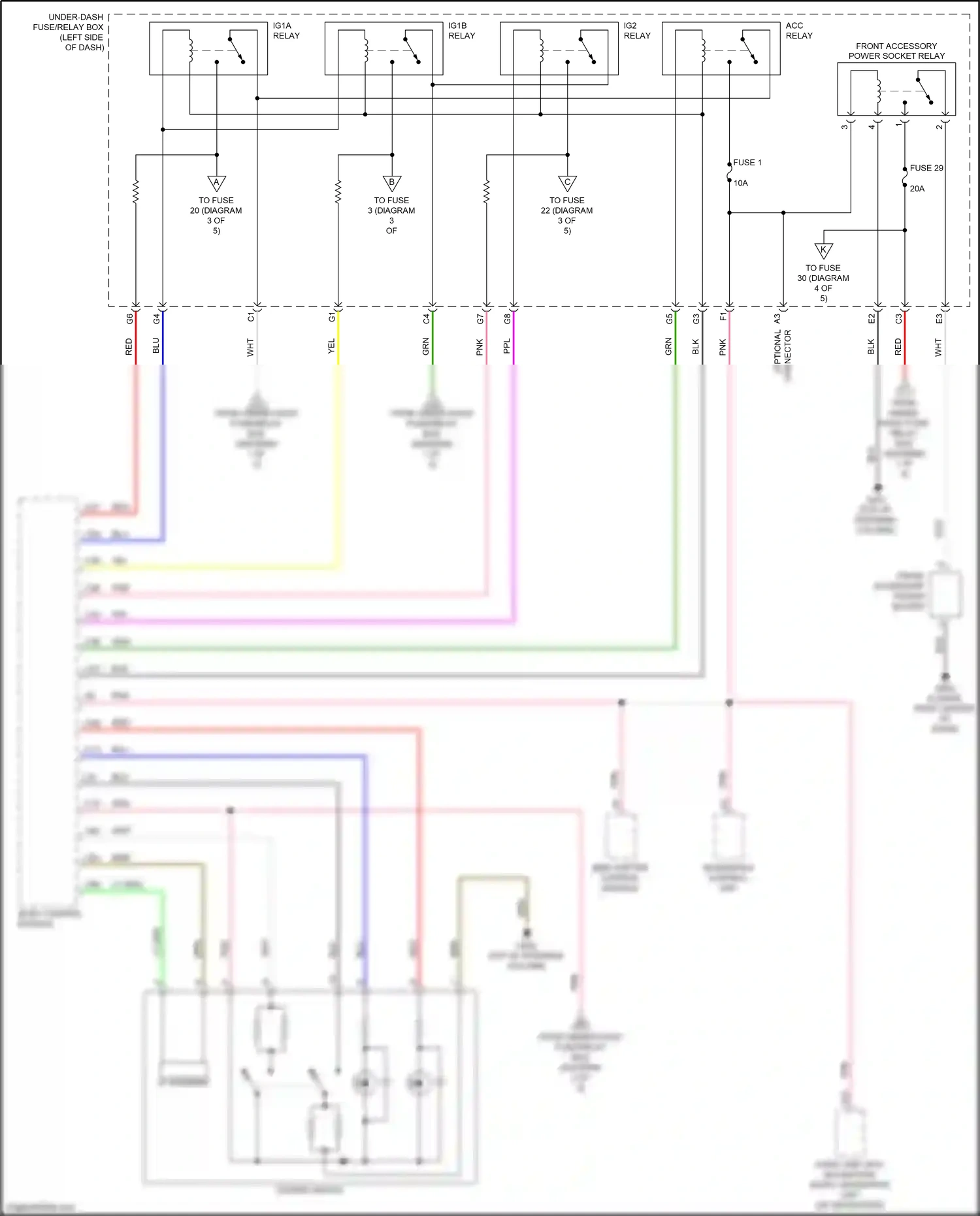 Honda Insight ZE4 (2018-2024) front accessory power socket wiring diagram  (2 of 2)